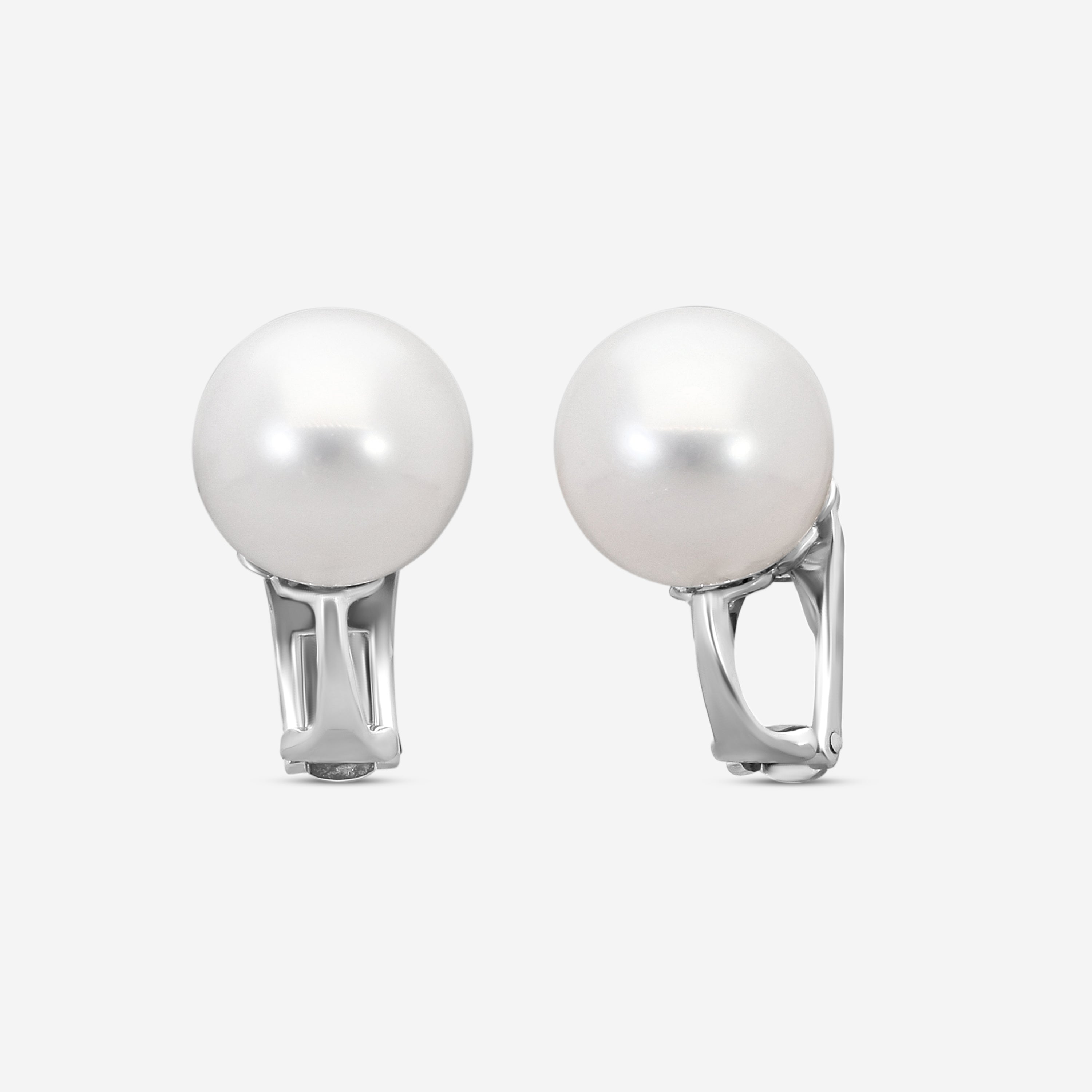 Assael 18K White Gold South Sea Cultured Pearl Clip Earrings E6580 — view 2