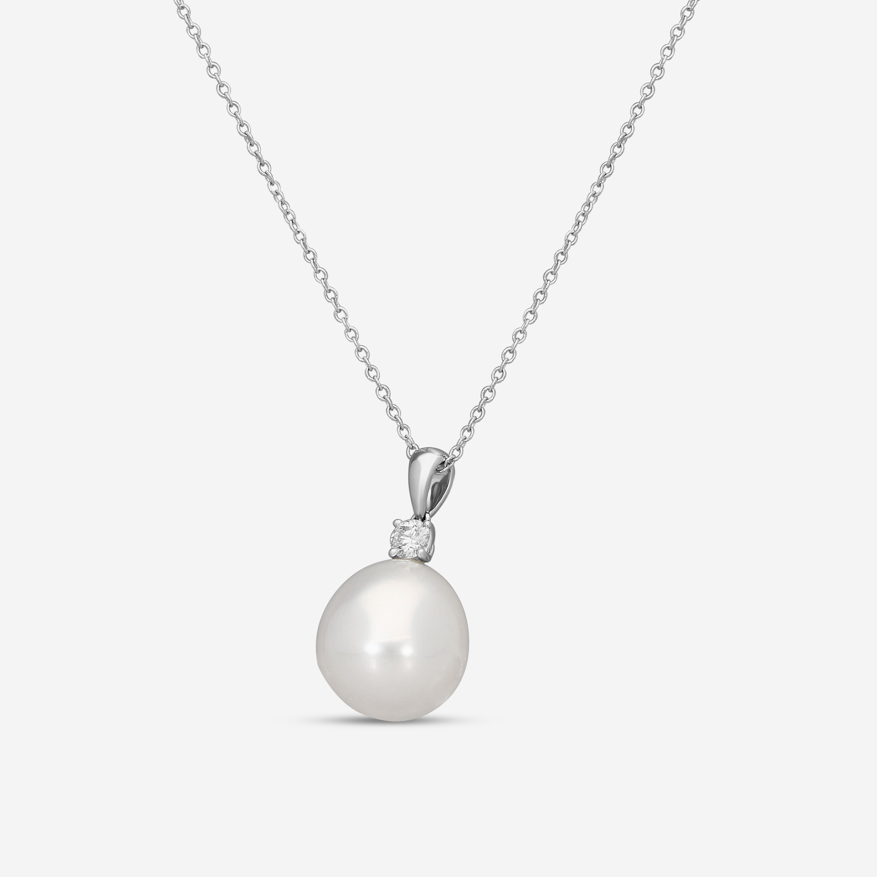 Assael Diamond & South Sea Cultured Pearl Pendant Necklace P3669 — view 2