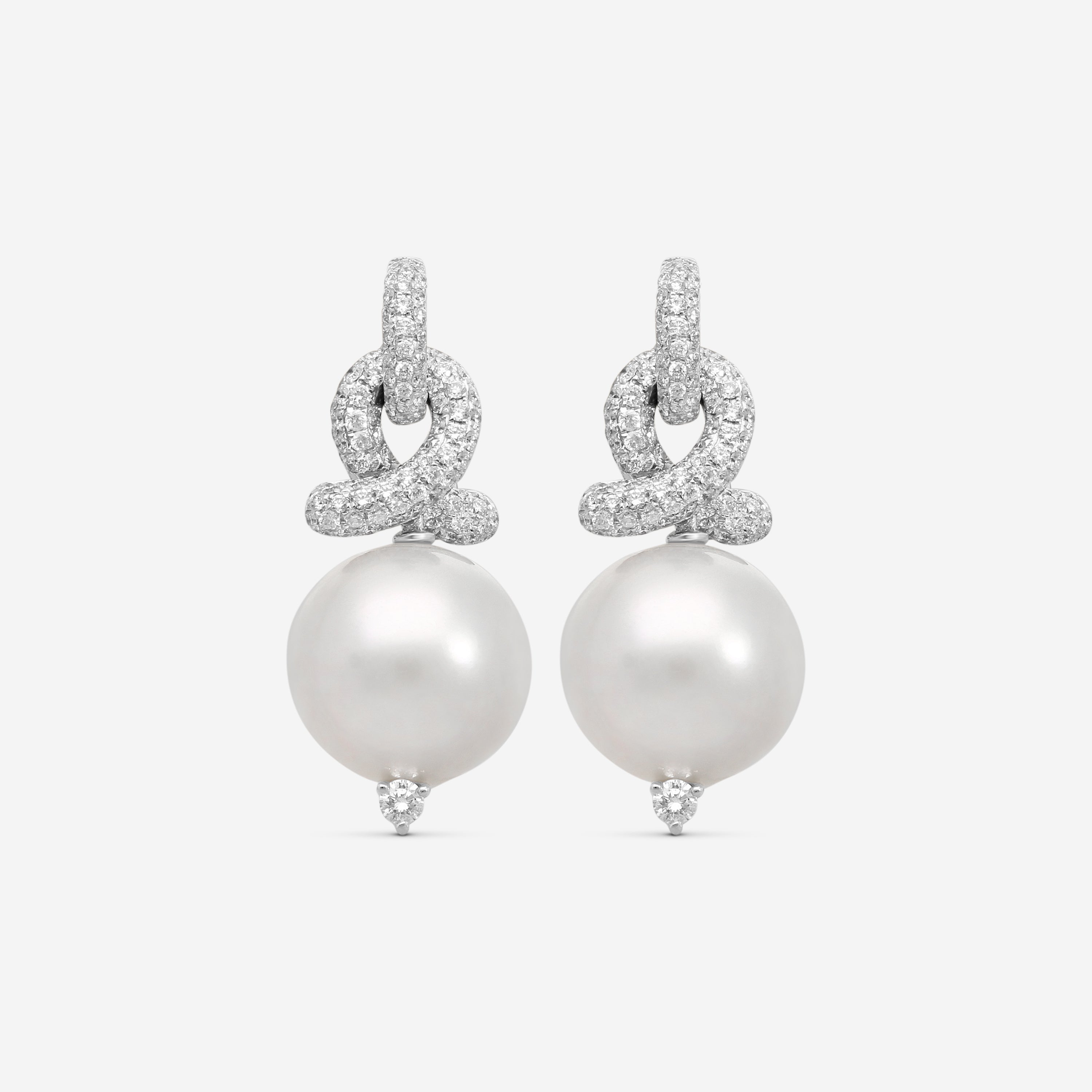 Assael 18K White Gold Diamond & South Sea Cultured Pearl Earrings E6727