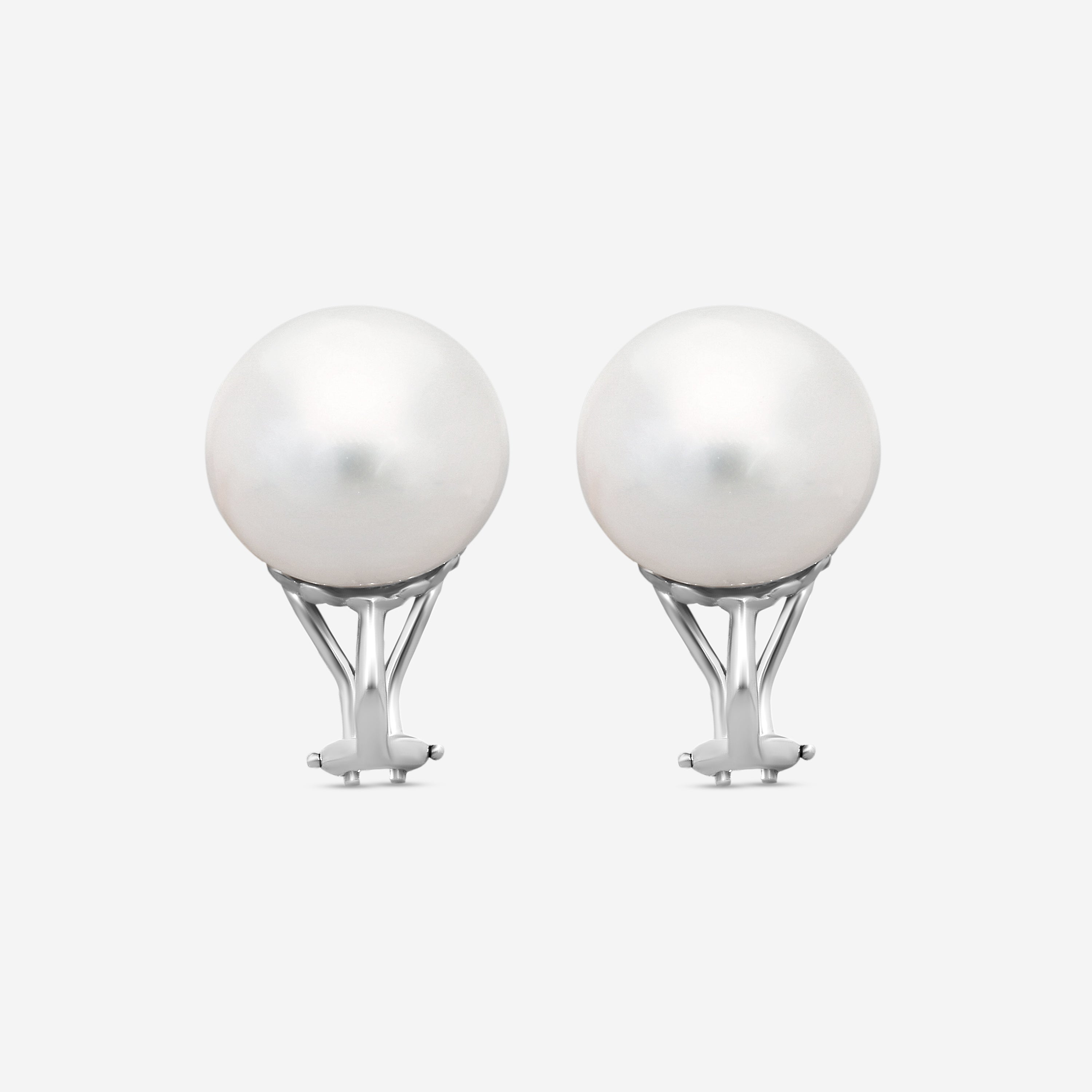 Assael 18K White Gold South Sea Cultured Pearl Clip Earrings E6558