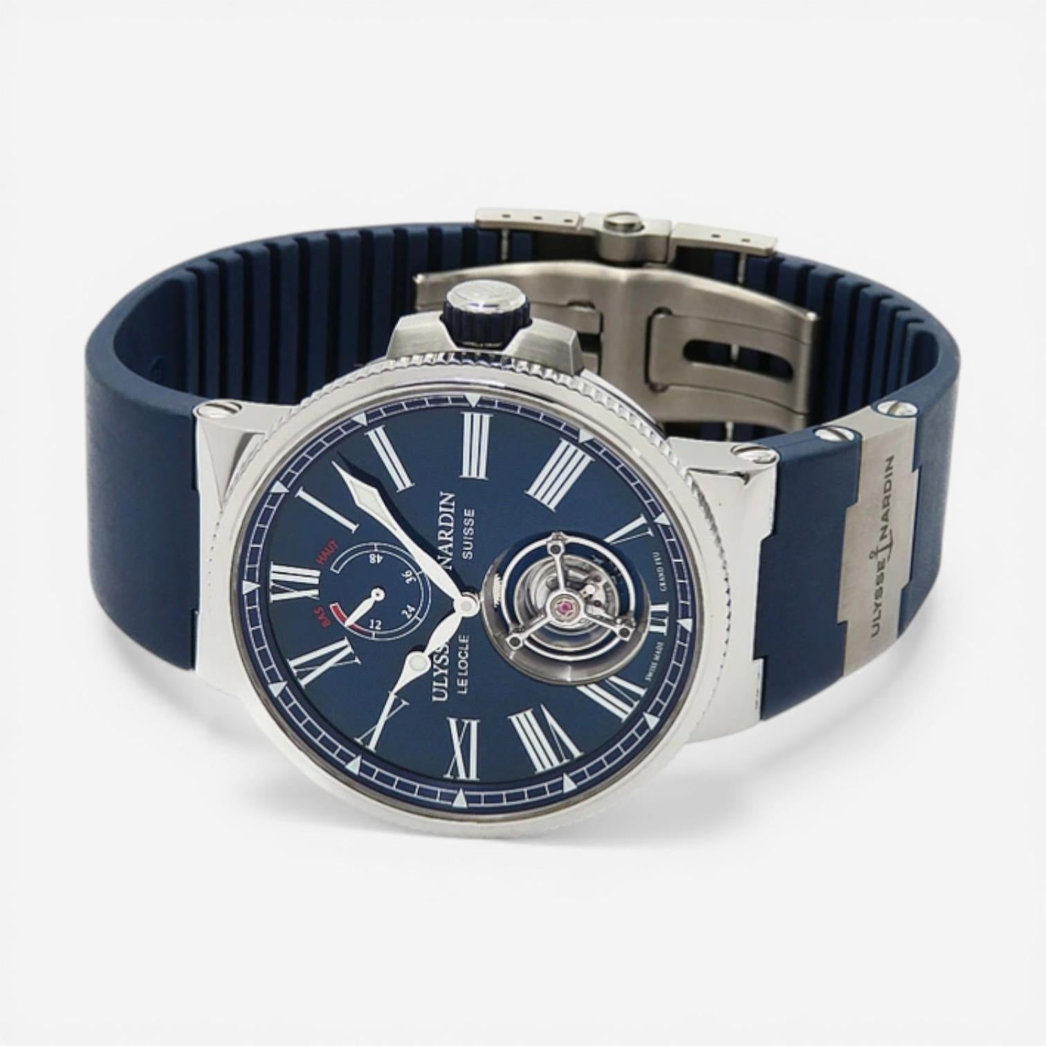 Ulysse Nardin Marine Tourbillon Stainless Steel Automatic Men's Watch 1283-181/E — view 2