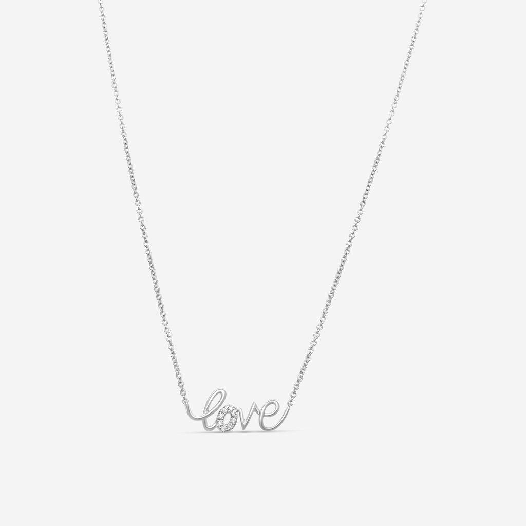 Ina Mar 14K White Gold Diamond Love Pendant Necklace PD33319-CS4WH