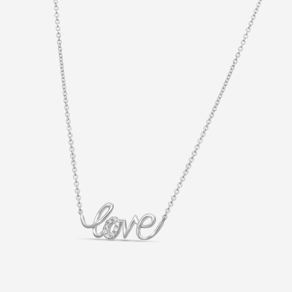 Ina Mar 14K White Gold Diamond Love Pendant Necklace PD33319-CS4WH — view 2