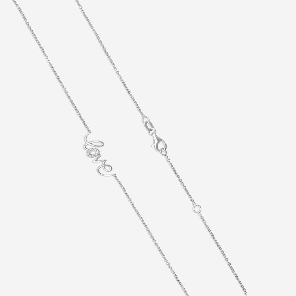 Ina Mar 14K White Gold Diamond Love Pendant Necklace PD33319-CS4WH — view 3