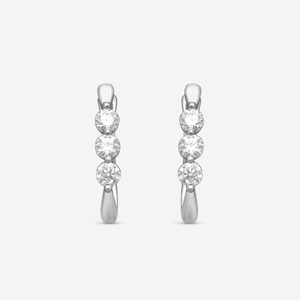 Ina Mar 14K White Gold Round Diamond Earrings ER31329-CS4WG — view 2