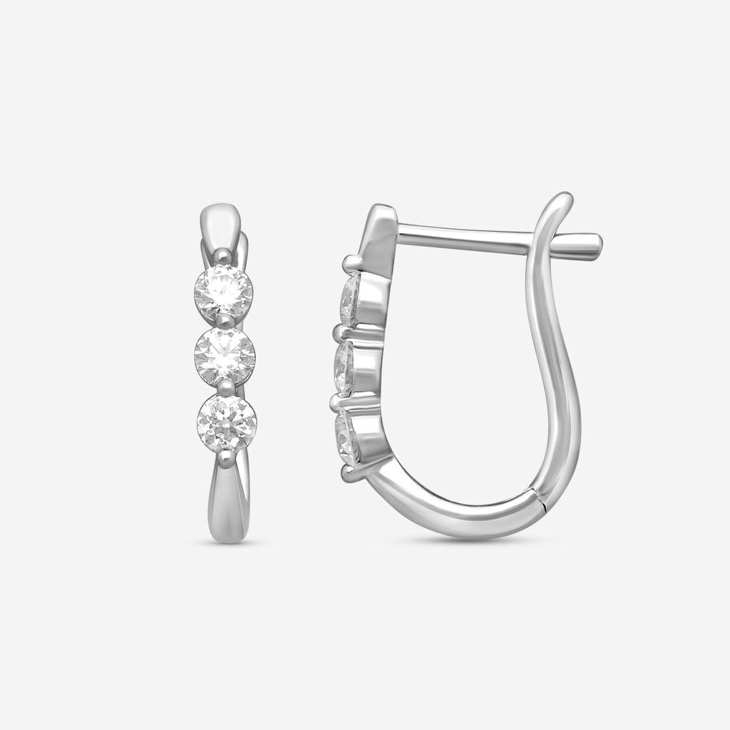 Ina Mar 14K White Gold Round Diamond Earrings ER31329-CS4WG — view 3