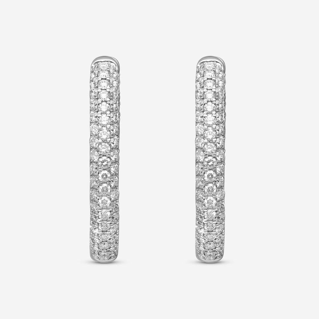 Ina Mar 14K White Gold 5.00 ctw Round Diamond Inside-Out Oval Hoop Earrings ER31897-CZ4WG — view 2