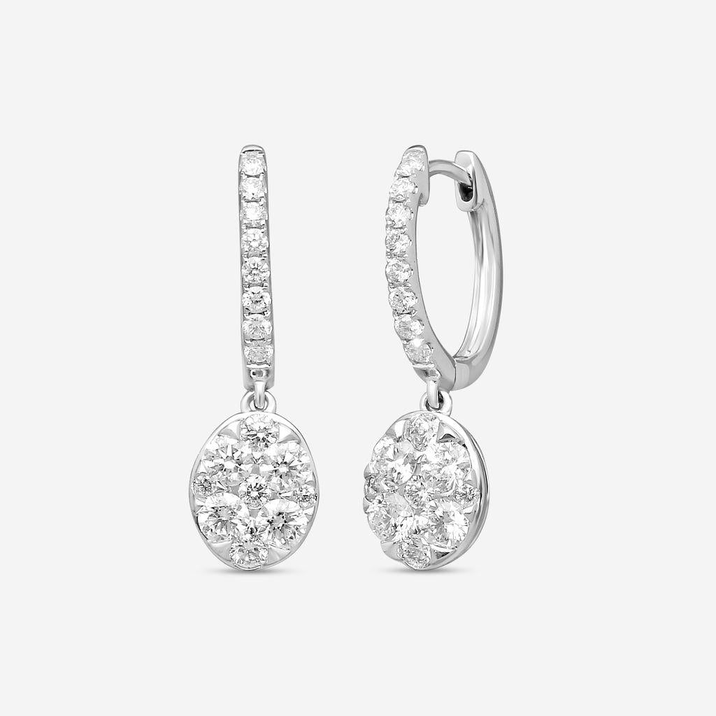 Ina Mar 14K White Gold Diamond Drop Earrings ER29926-CS4WH — view 2