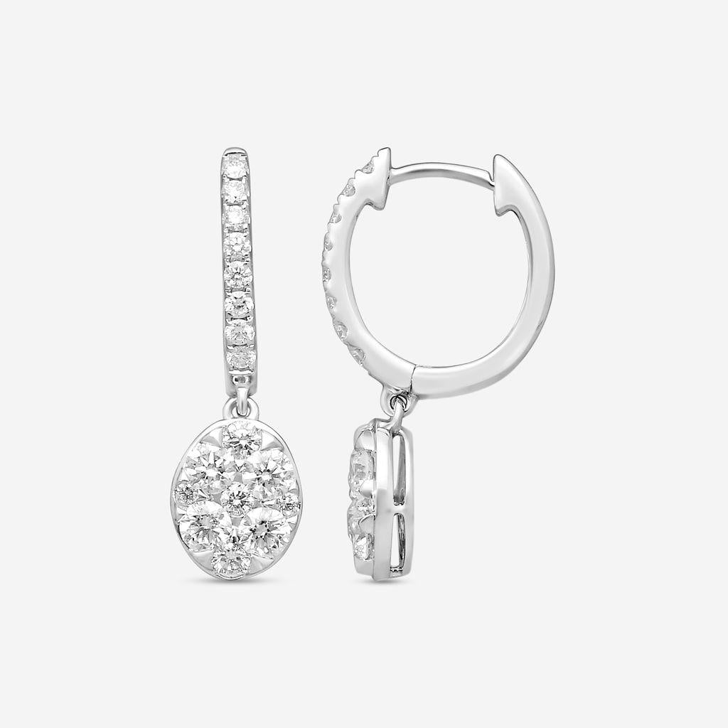 Ina Mar 14K White Gold Diamond Drop Earrings ER29926-CS4WH — view 3