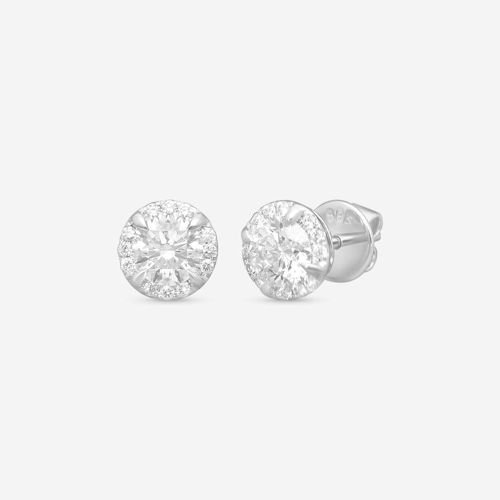 Ina Mar 14K White Gold 1.00ctw Round Diamond Stud Earrings ER36829-CZ4WH — view 2