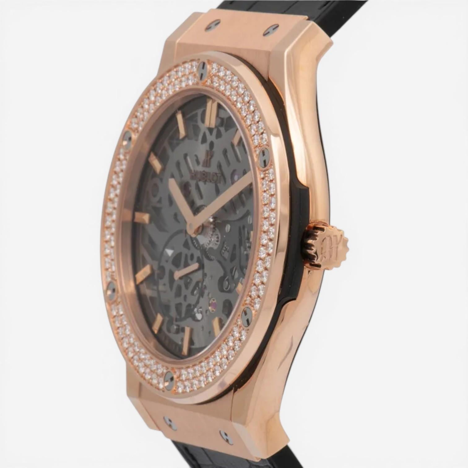 Hublot Classic Fusion 18K Rose Gold Diamond Manual Wind Men's Watch 515.OX.0180.LR.1104 — view 2