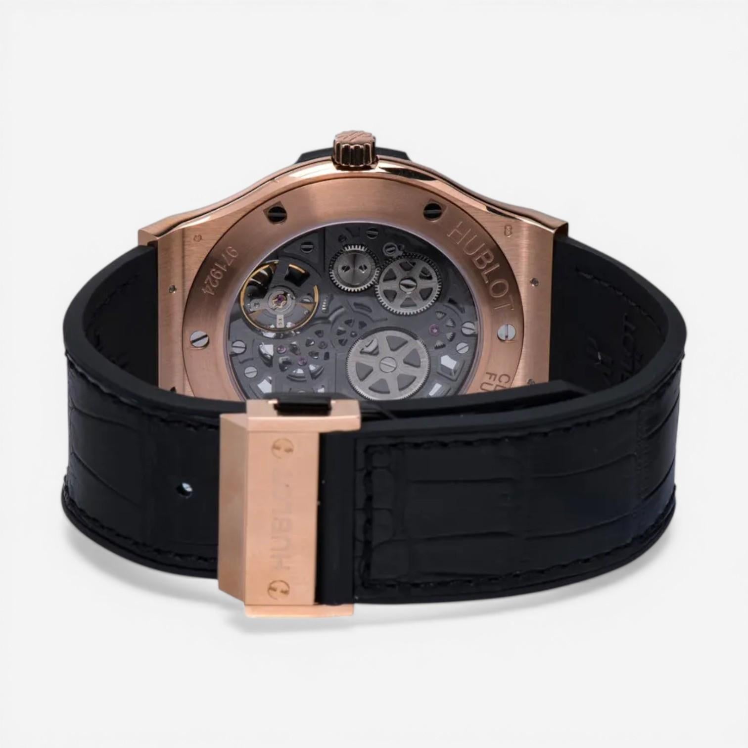 Hublot Classic Fusion 18K Rose Gold Diamond Manual Wind Men's Watch 515.OX.0180.LR.1104 — view 3
