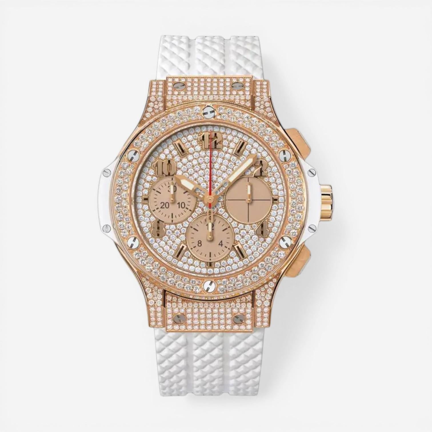 Hublot Big Bang Chronograph 18K Rose Gold Diamond Automatic Unisex Watch 341.PE.9010.RW.1704