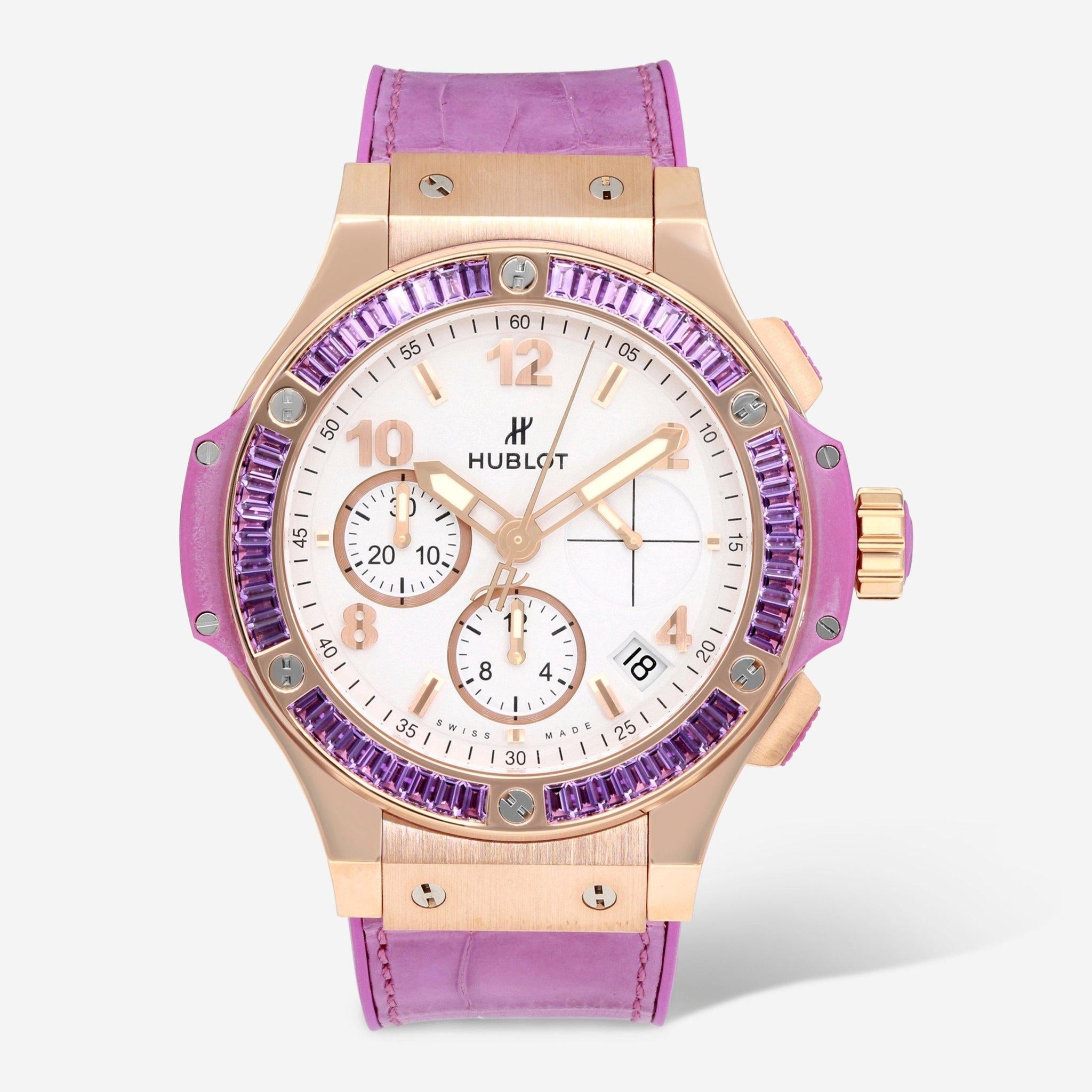 Hublot Big Bang Tutti Frutti Chrono 18K Rose Gold Amethyst Automatic Ladies Watch 341.PV.2010.LR