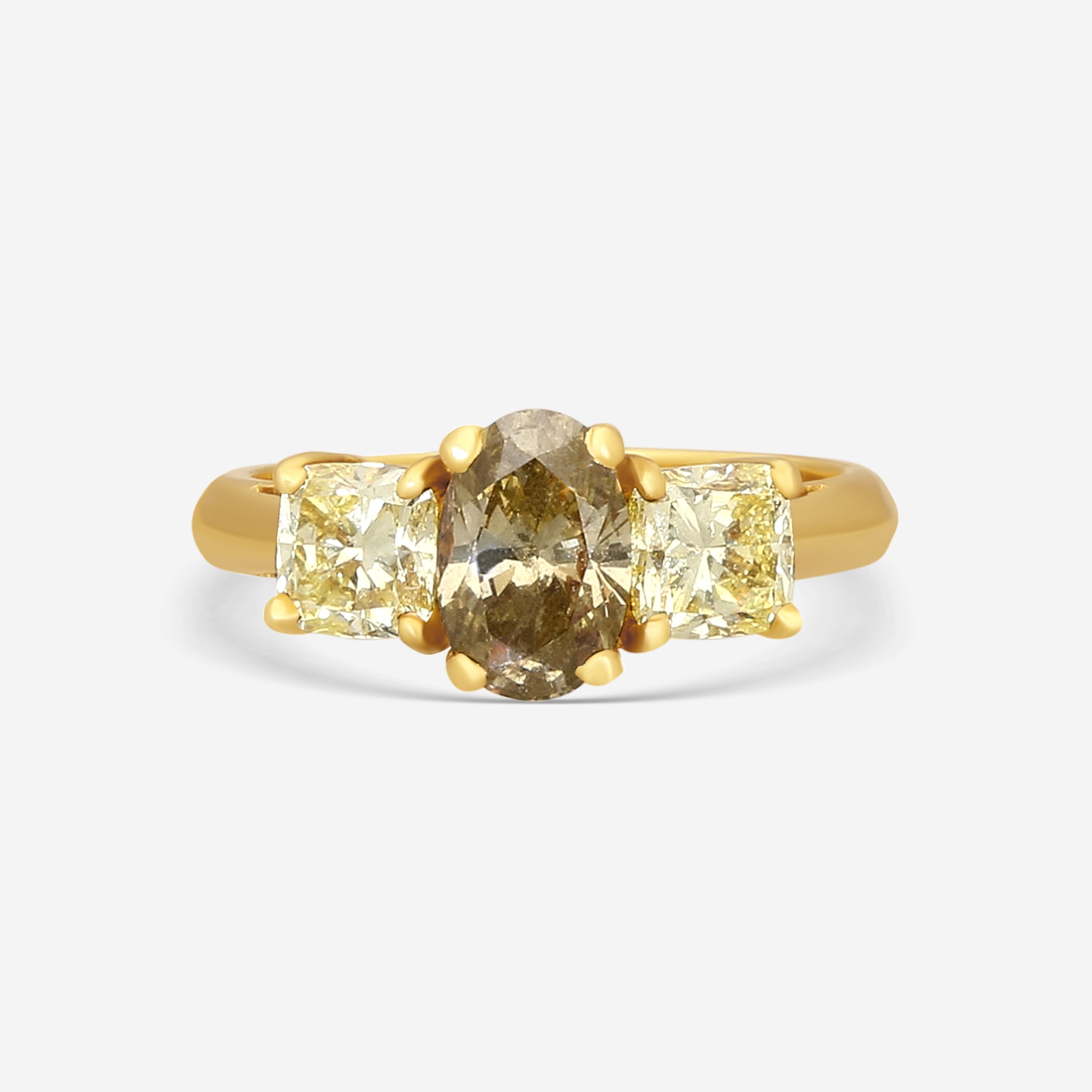 Assael 18K Yellow Gold Diamond Statement Ring Sz. 6 R2762