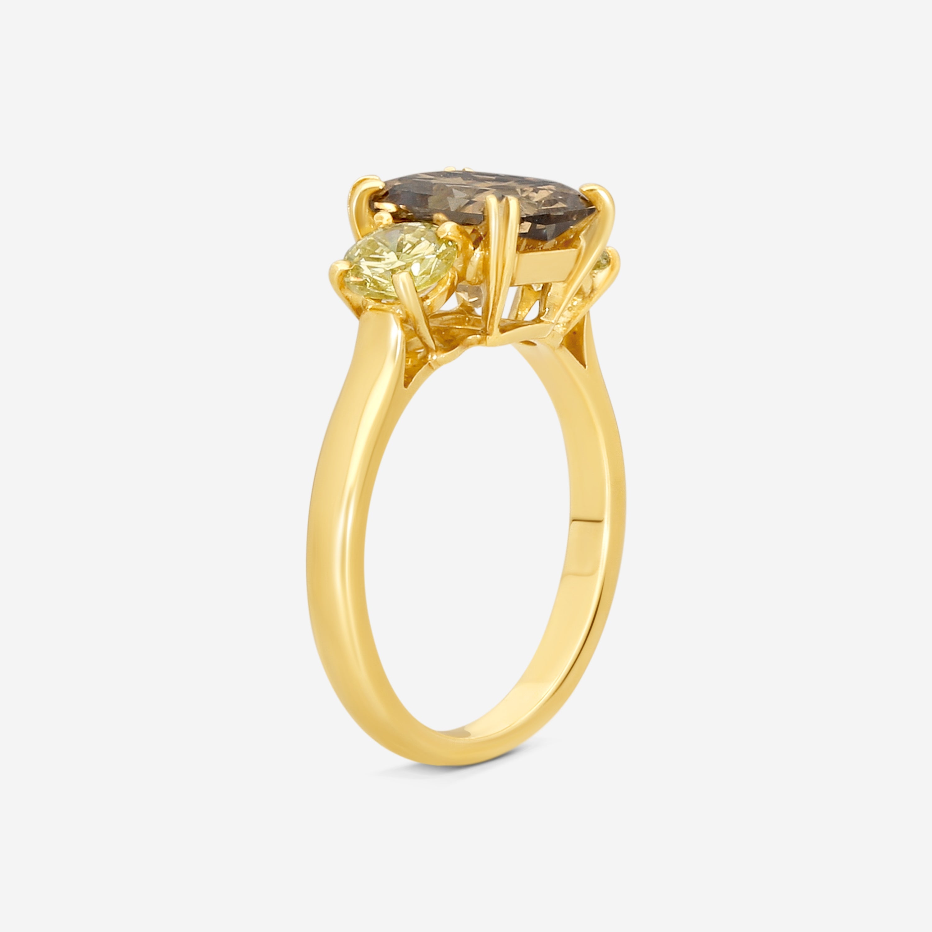 Assael 18K Yellow Gold Fancy Brown & Yellow Diamond Statement Ring Sz. 6 R2946 — view 2