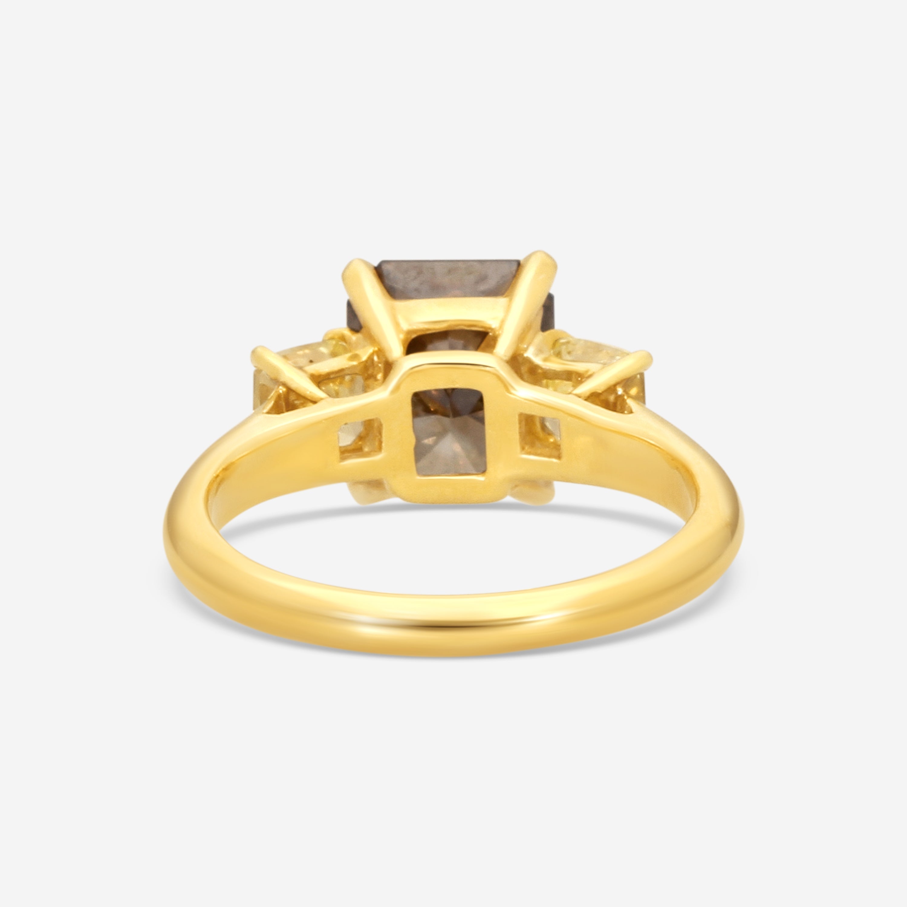 Assael 18K Yellow Gold Brown & Yellow Diamond Statement Ring Sz. 6 R2948 — view 3