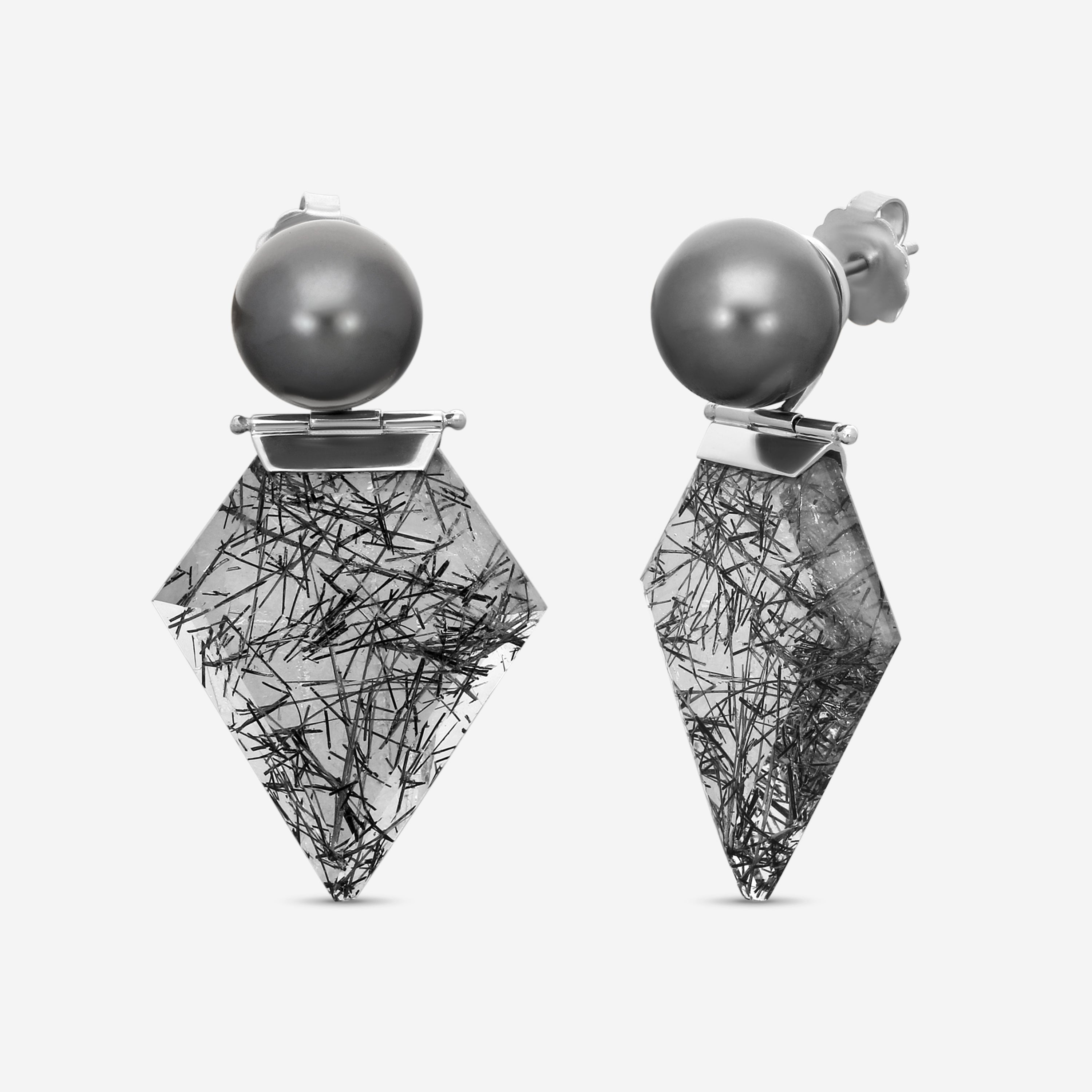 Assael Platinum Multi-Gemstone Hinged Drop Earrings ECO-TTR00002 — view 2