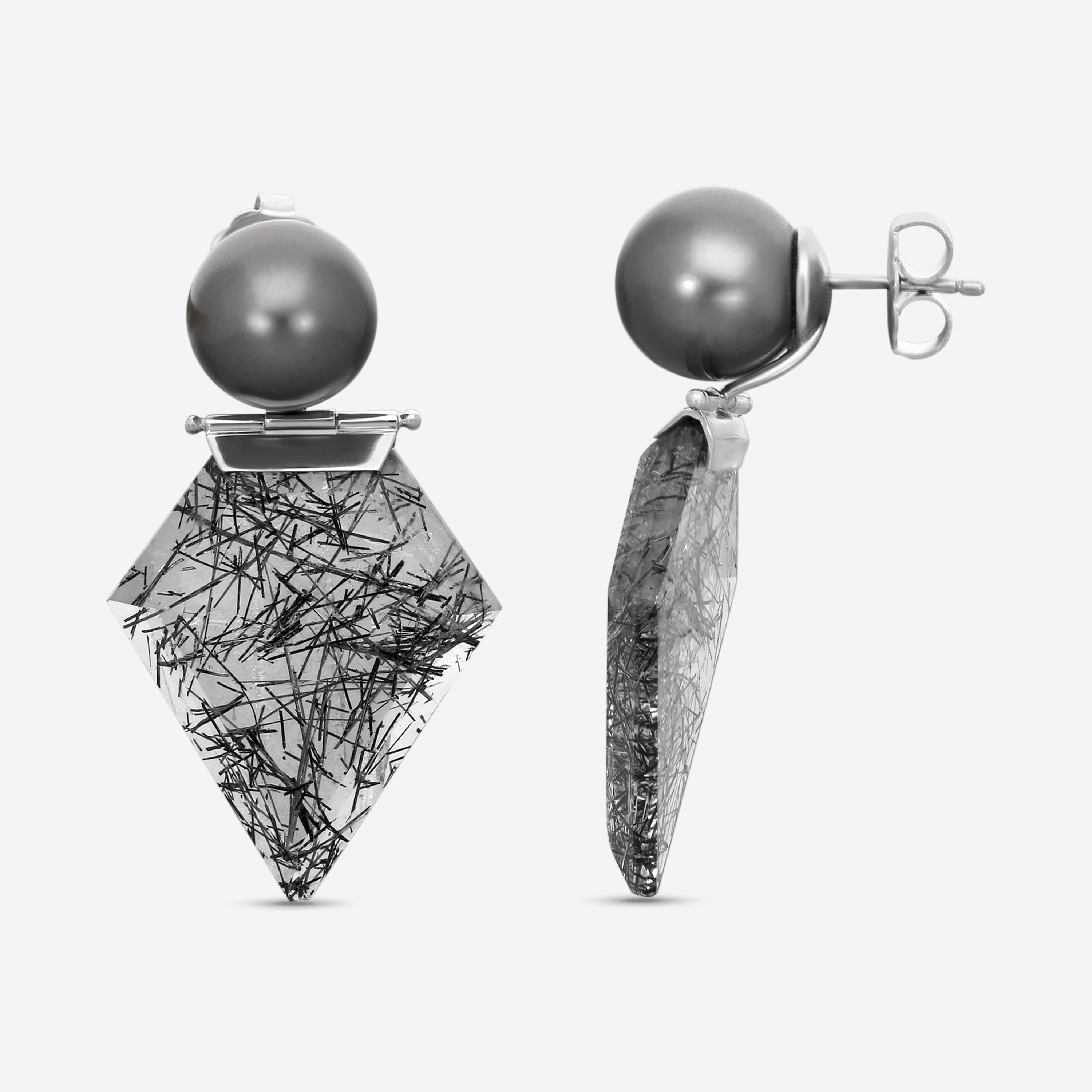 Assael Platinum Multi-Gemstone Hinged Drop Earrings ECO-TTR00002 — view 3
