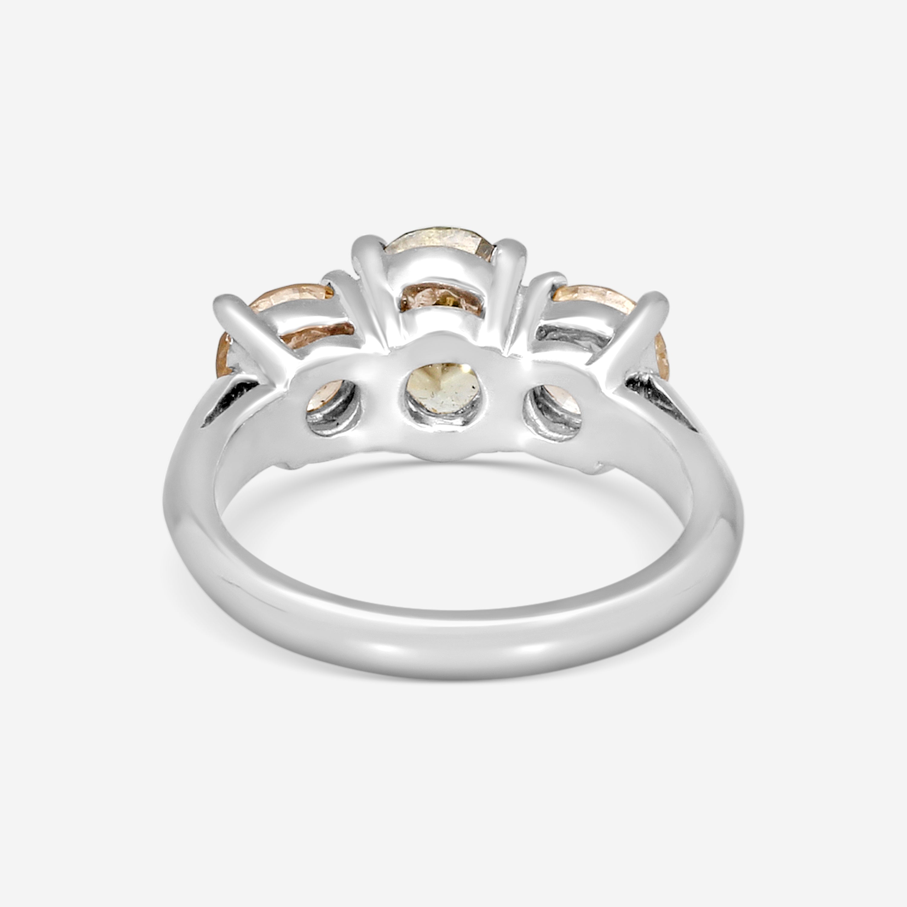 Assael 18K White Gold Fancy Green & Brown Diamond Ring Sz. 6 R2755 — view 3