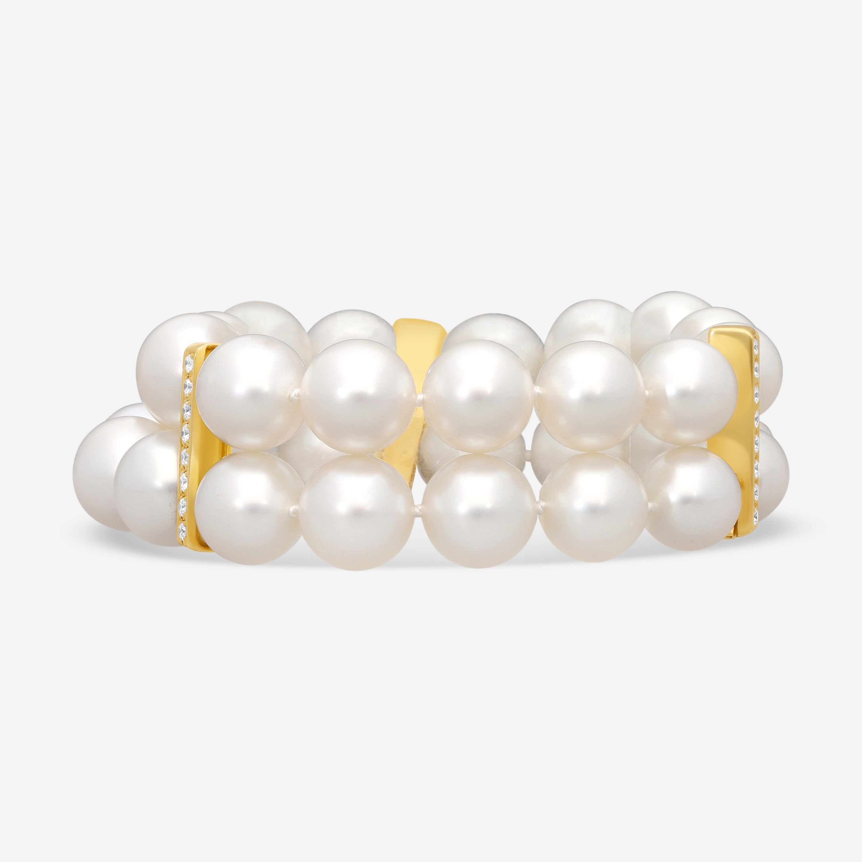 Assael 18K Yellow Gold Diamond & South Sea Cultured Pearl Bracelet B1655 — view 5