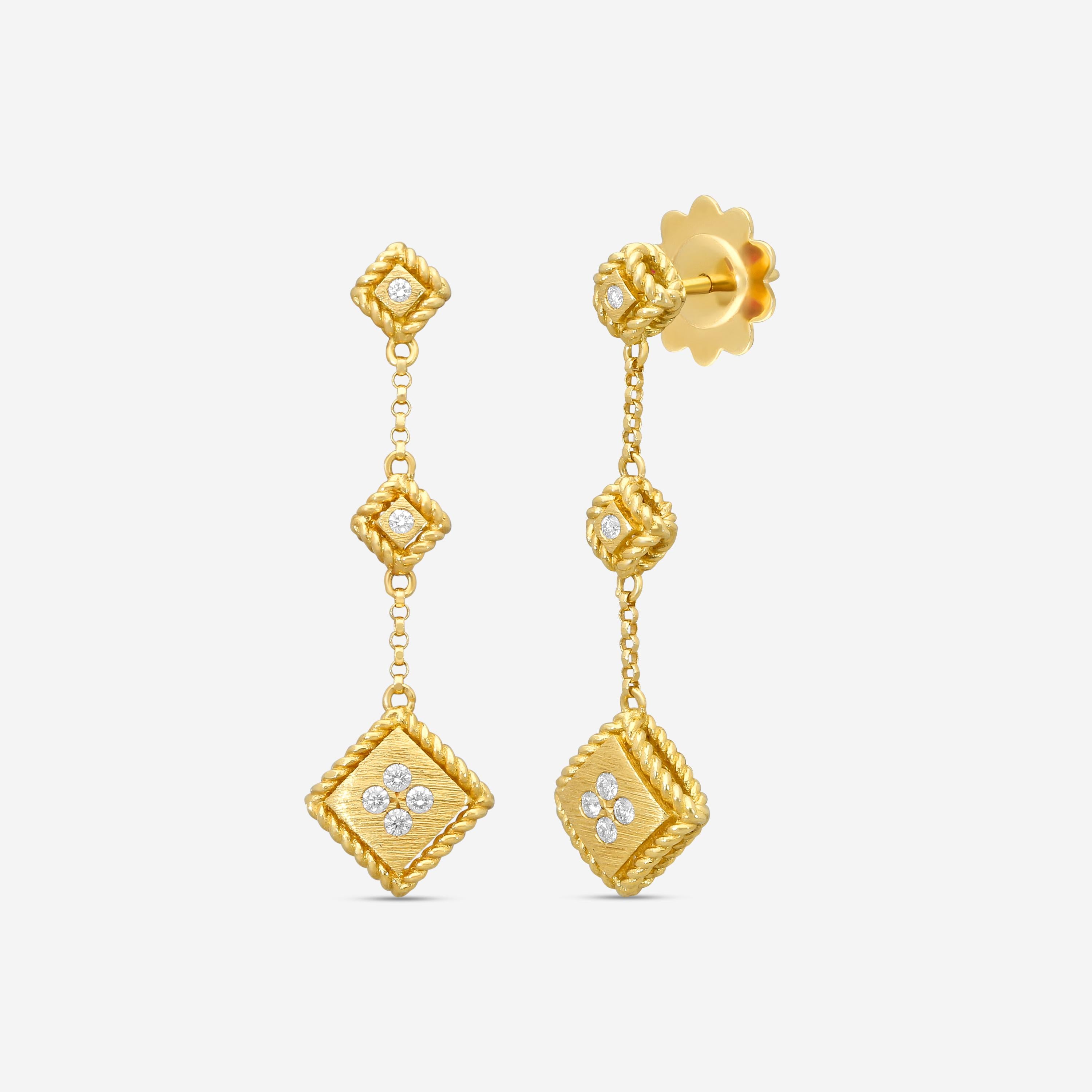 Roberto Coin 18K Yellow Gold Diamond Drop Earrings 7772919AYERX — view 2