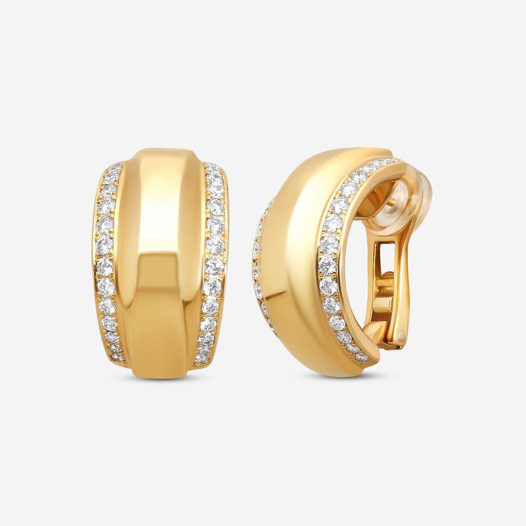 Chopard La Strada 18K Yellow Gold Diamond Clip Earrings 849402-0001 — view 2