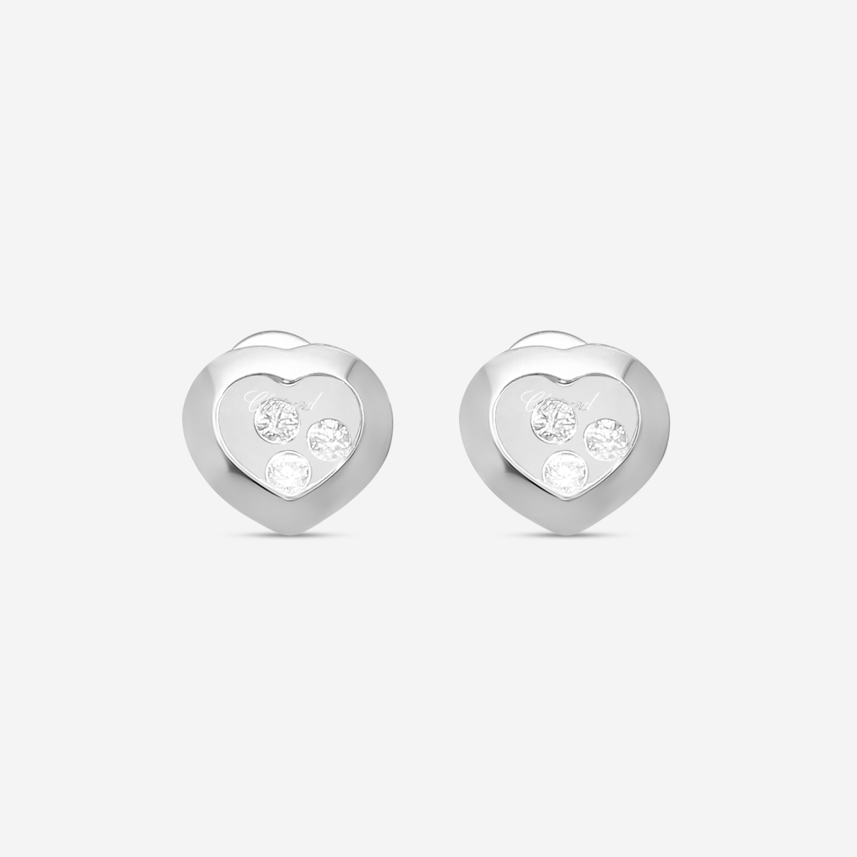 Chopard Happy Diamonds 18K White Gold Diamond Stud Earrings 839203-1001