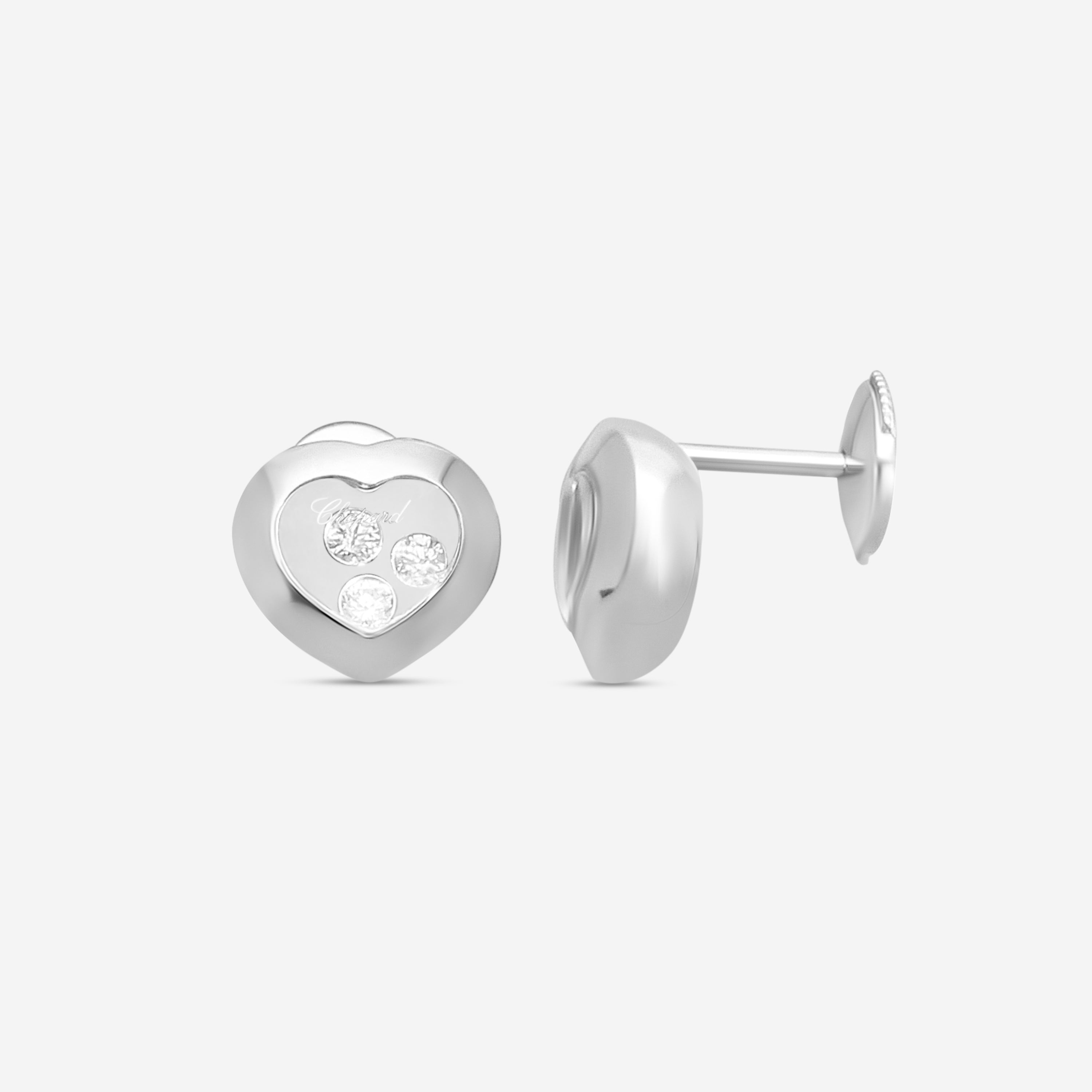 Chopard Happy Diamonds 18K White Gold Diamond Stud Earrings 839203-1001 — view 2