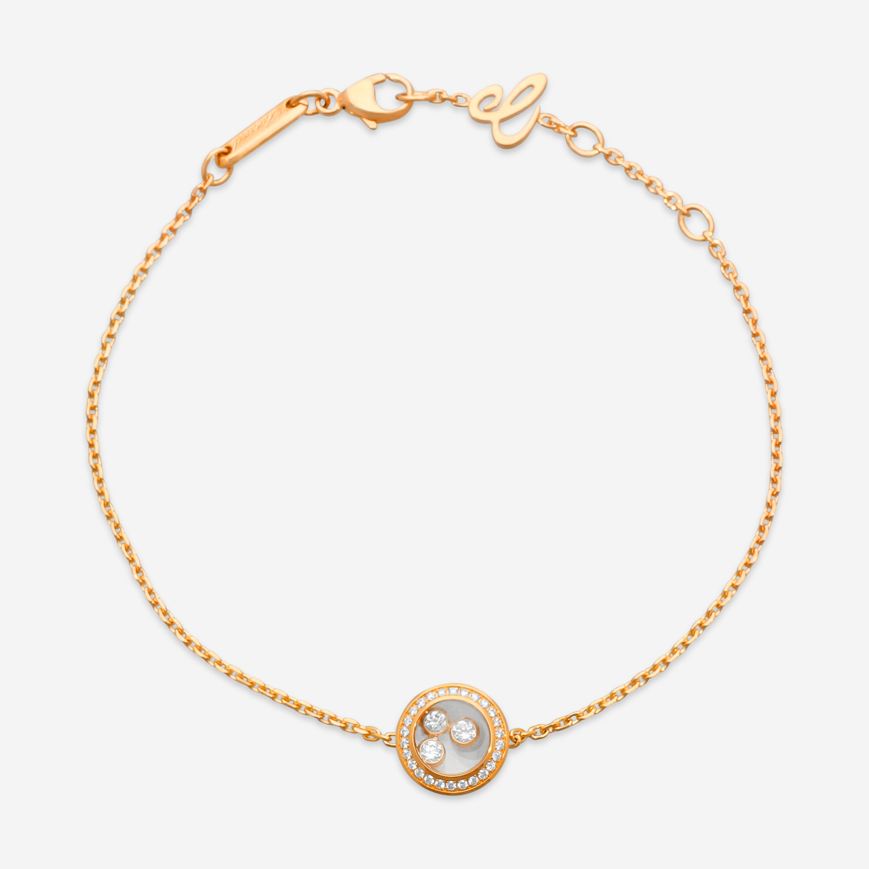 Chopard Happy Diamonds 18K Rose Gold Diamond Bracelet 859562-5002