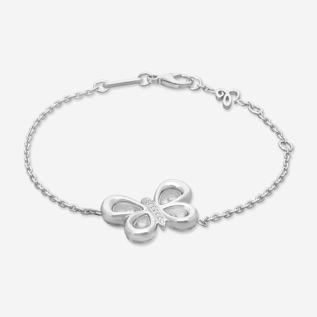 Chopard Happy Diamonds Happy Butterfly 18K White Gold Diamond Bracelet 859511-12