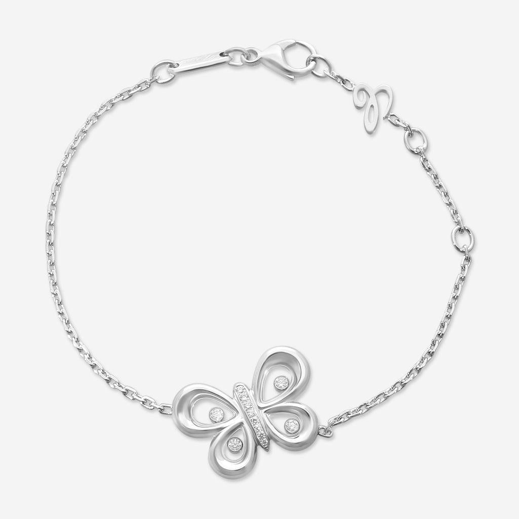 Chopard Happy Diamonds Happy Butterfly 18K White Gold Diamond Bracelet 859511-12 — view 3