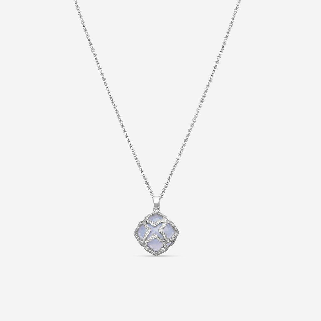 Chopard Imperiale 18K White Gold Diamond & Chalcedony Pendant Necklace 799221-1