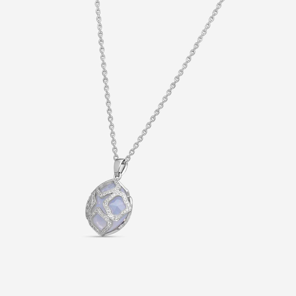 Chopard Imperiale 18K White Gold Diamond & Chalcedony Pendant Necklace 799221-1 — view 2