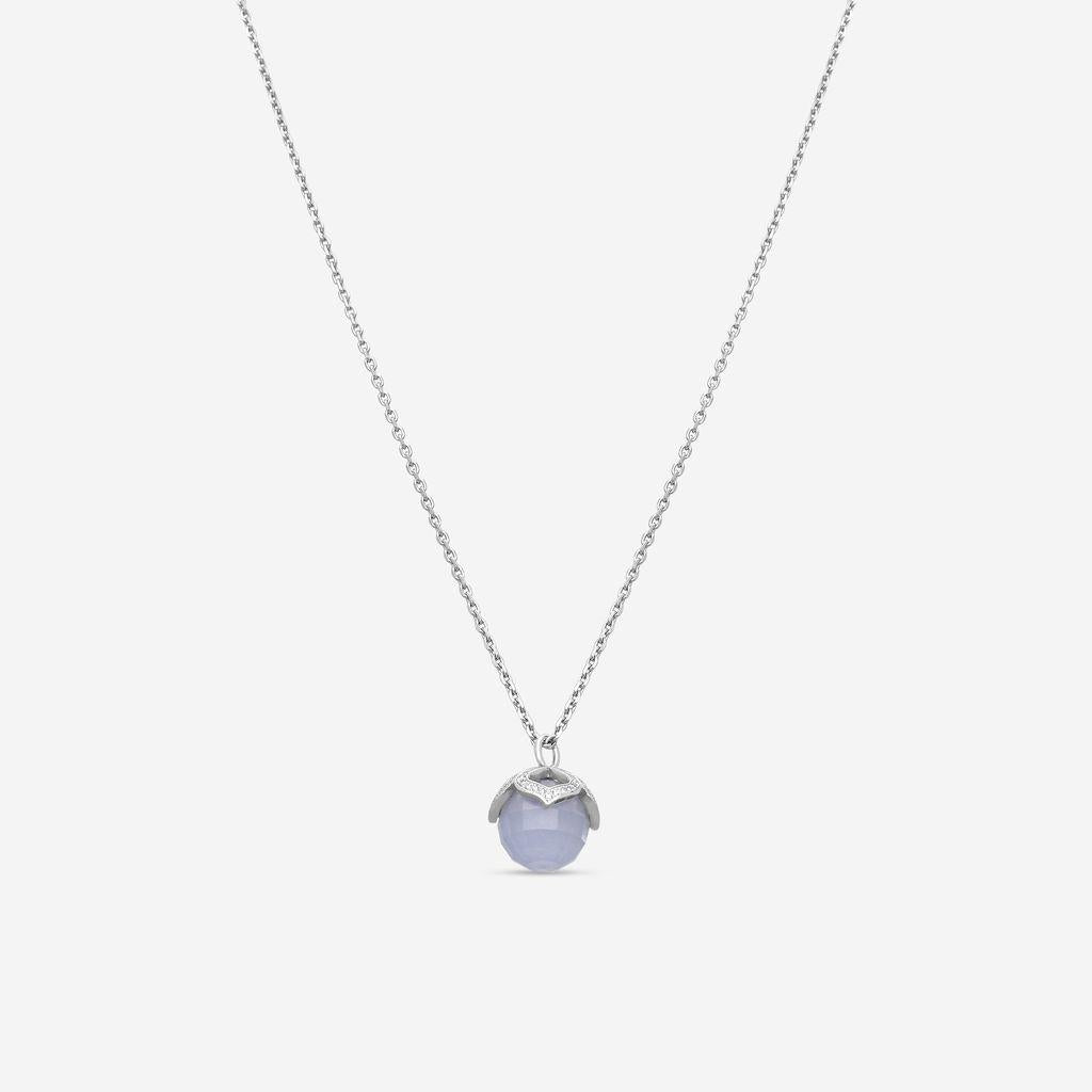 Chopard Imperiale 18K White Gold Diamond & Chalcedony Pendant Necklace 799207