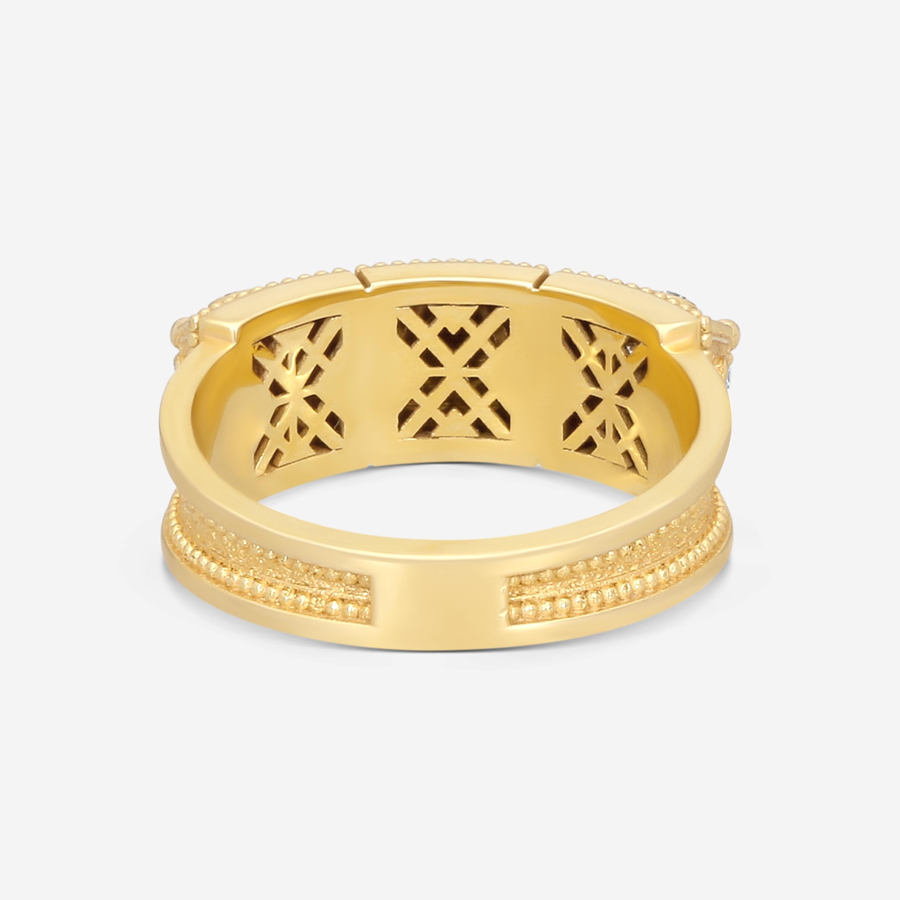 Cosibelli Queen 18K Yellow Gold Classic Geometric Diamond Ring Sz. 8 540016T8883 — view 3