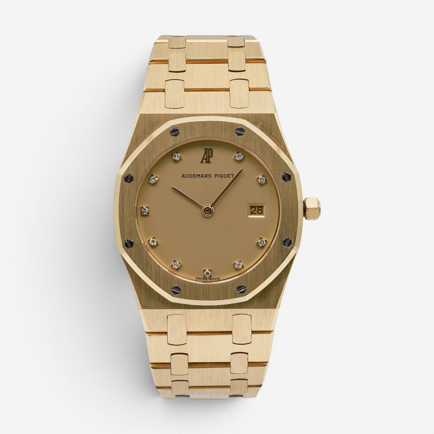Audemars Piguet Royal Oak 18K Yellow Gold Diamond Quartz Men's Watch 56175ba