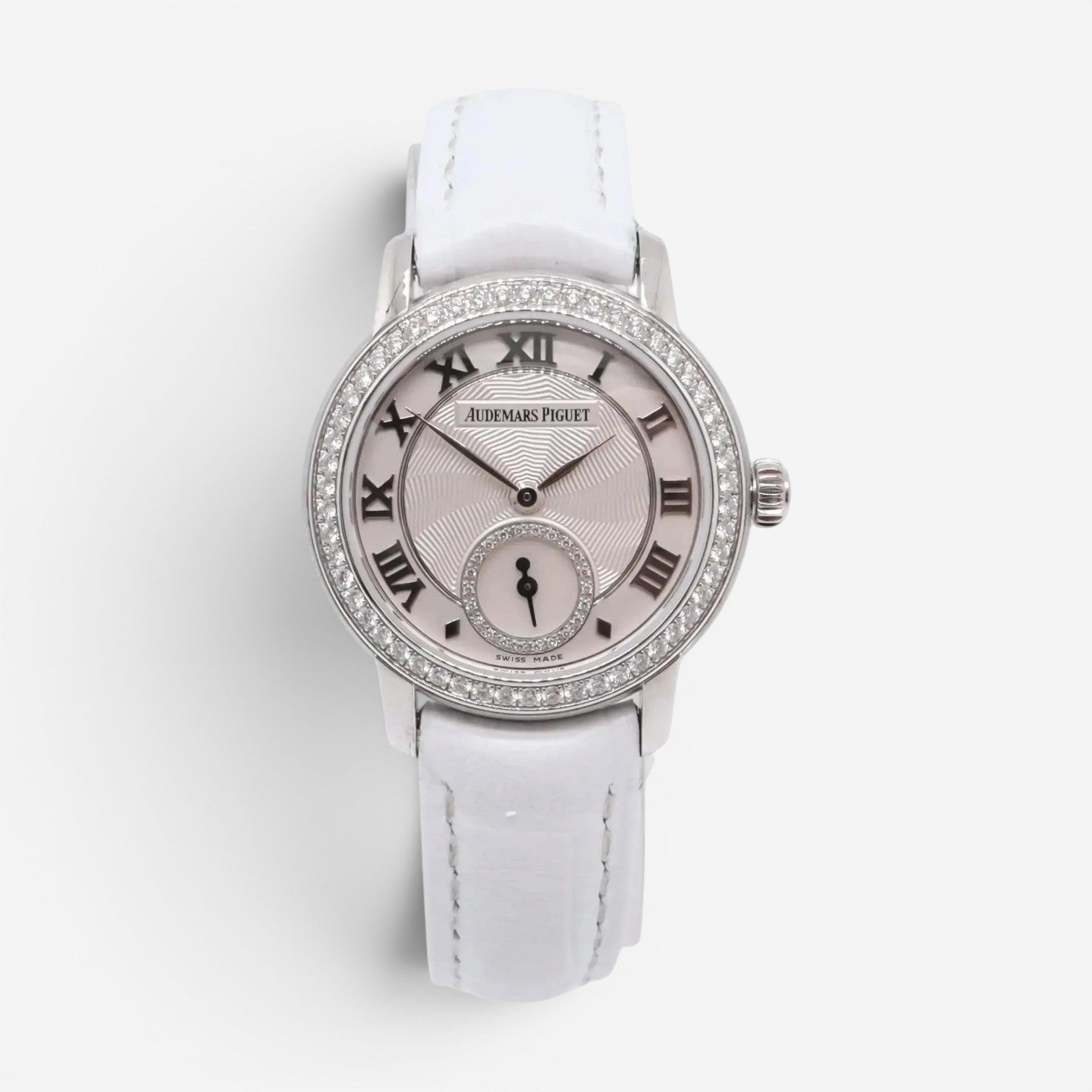 Audemars Piguet Jules 18K White Gold Diamond Manual Wind Ladies Watch 77228BC