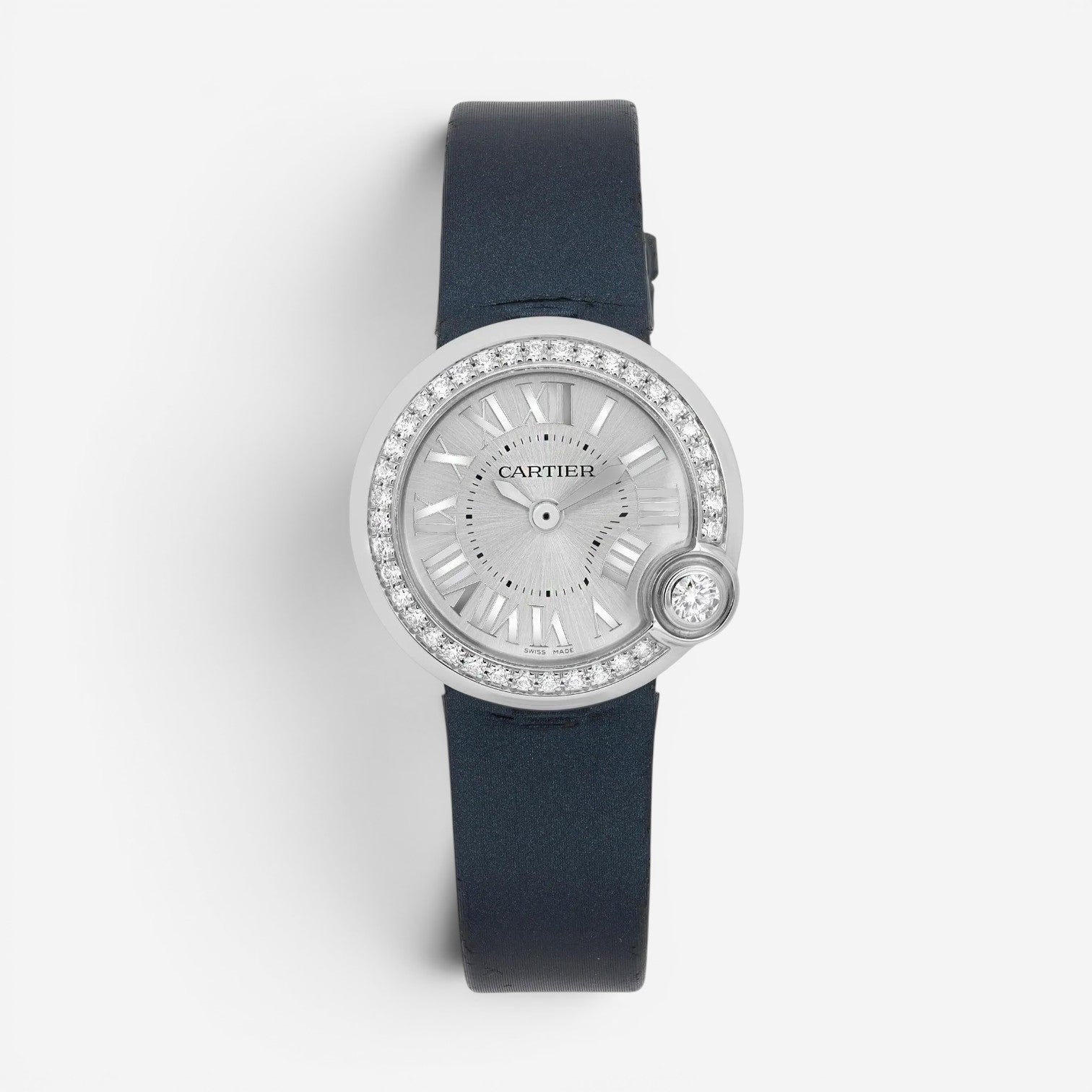 Cartier Ballon Blanc Stainless Steel Diamond Quartz Ladies Watch W4BL0002