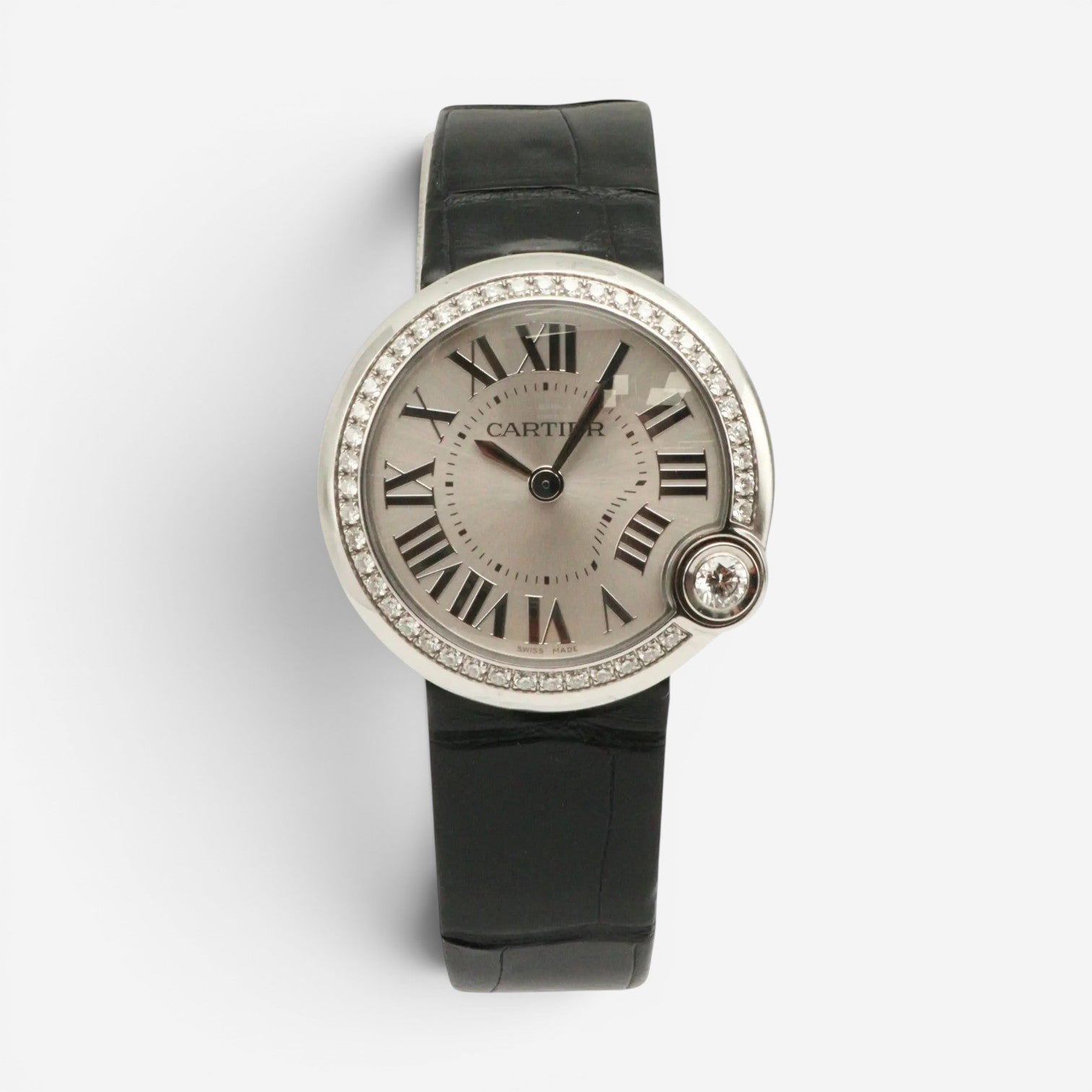 Cartier Ballon Blanc Stainless Steel Diamond Quartz Ladies Watch W4BL0003