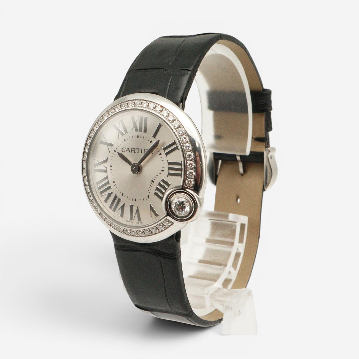 Cartier Ballon Blanc Stainless Steel Diamond Quartz Ladies Watch W4BL0003 — view 2