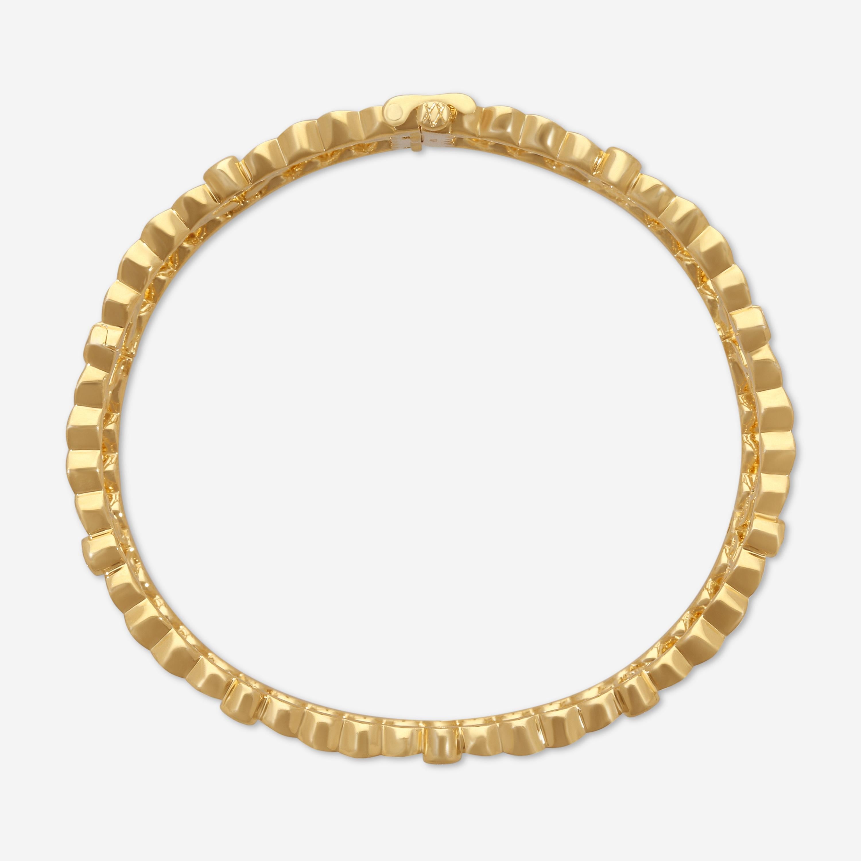 Hearts on Fire Lorelei Lattice 18K Yellow Gold Diamond Bangle Bracelet HFBLORDLAT025087 — view 2