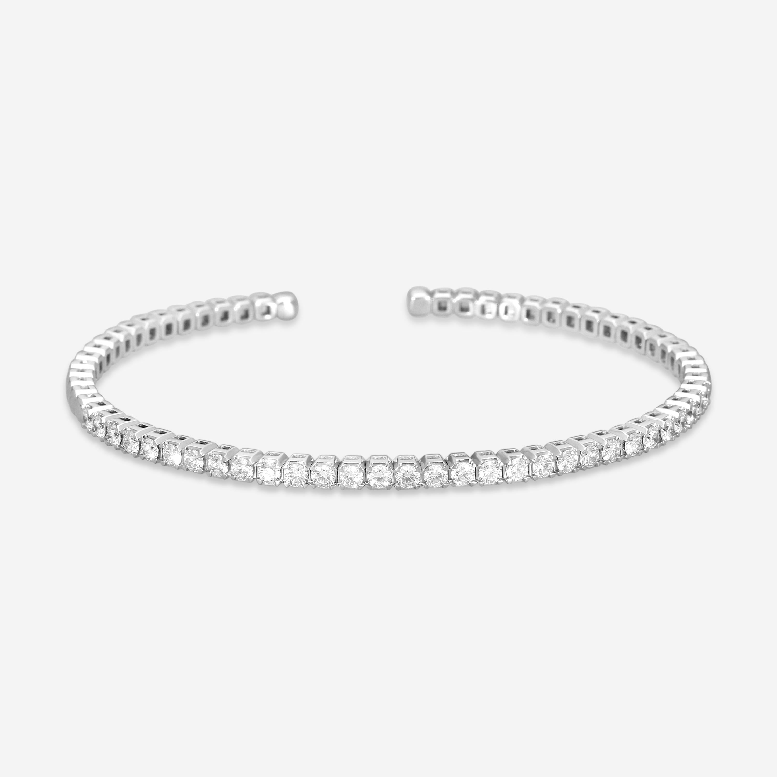Mémoire 18K White Gold Diamond Flexible Bangle Bracelet MKJTEBB-0150TW