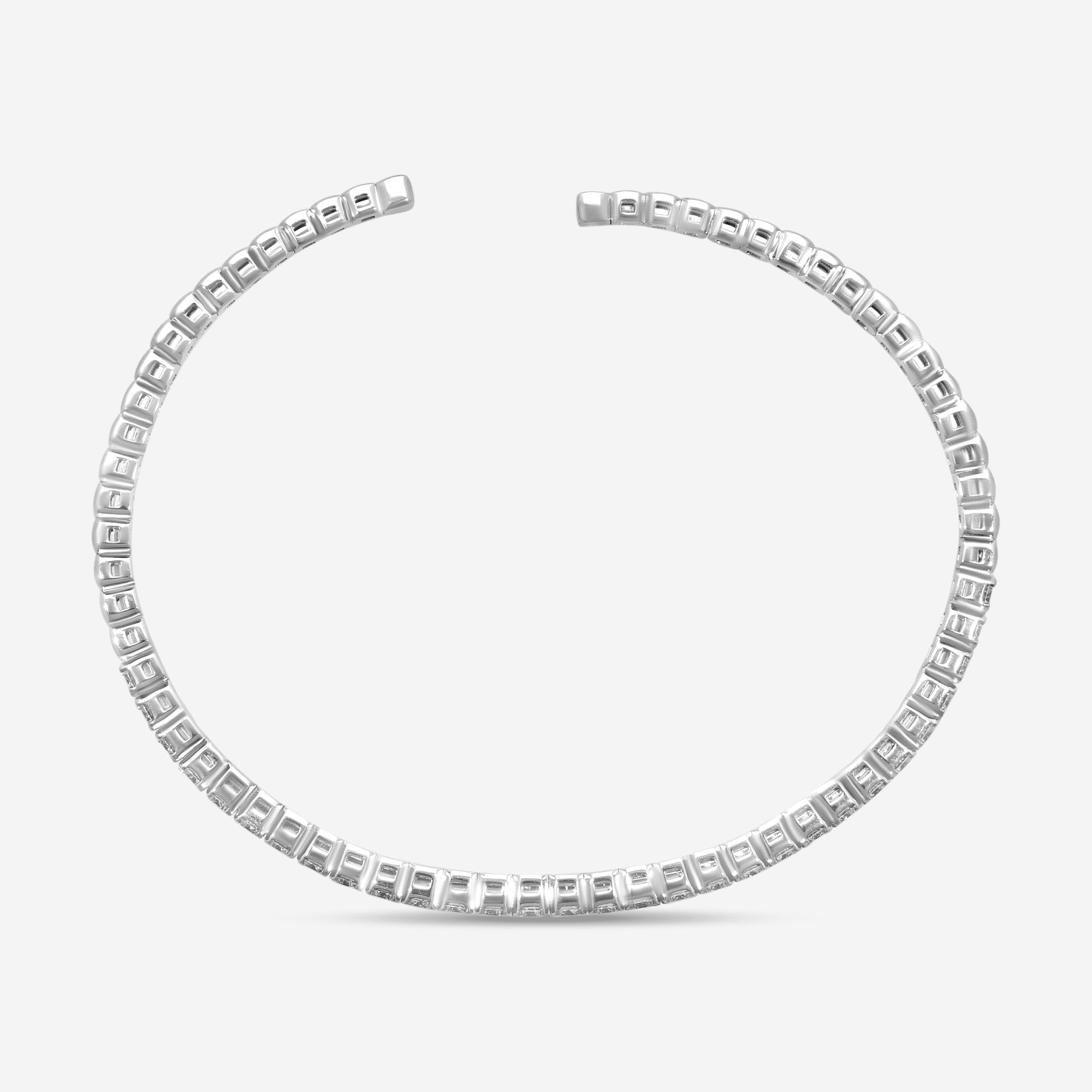 Mémoire 18K White Gold Diamond Flexible Bangle Bracelet MKJTEBB-0150TW — view 2