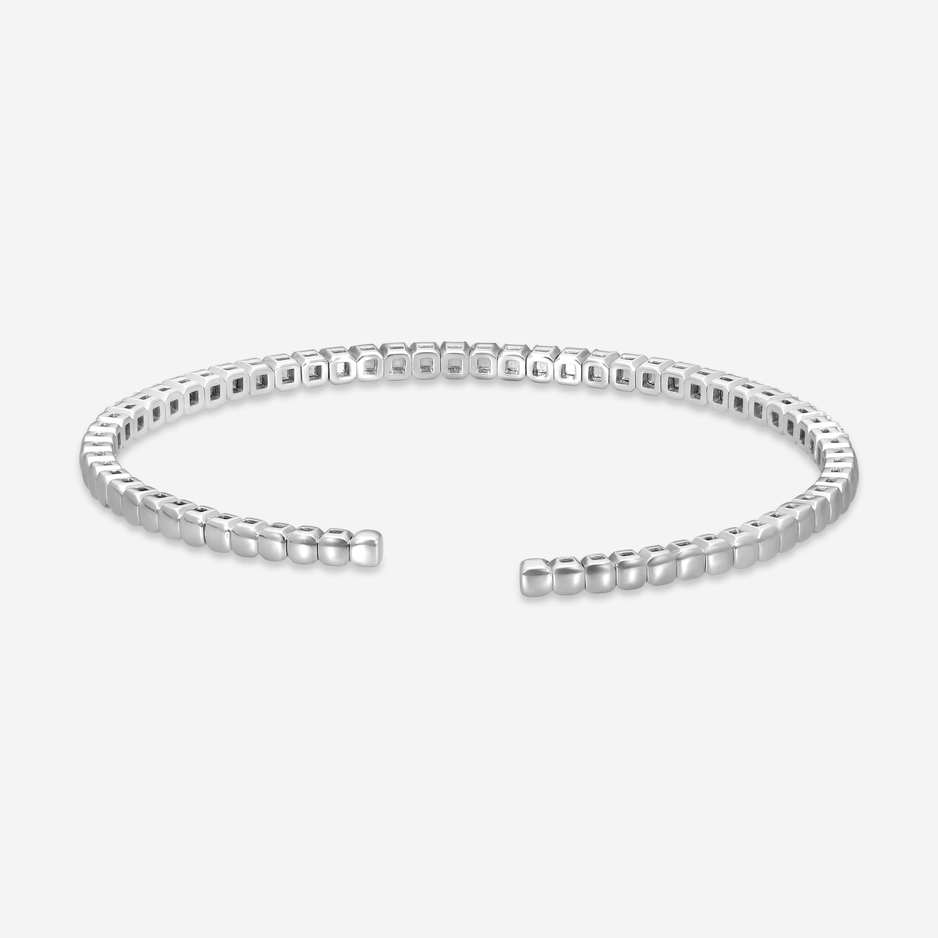 Mémoire 18K White Gold Diamond Flexible Bangle Bracelet MKJTEBB-0150TW — view 3
