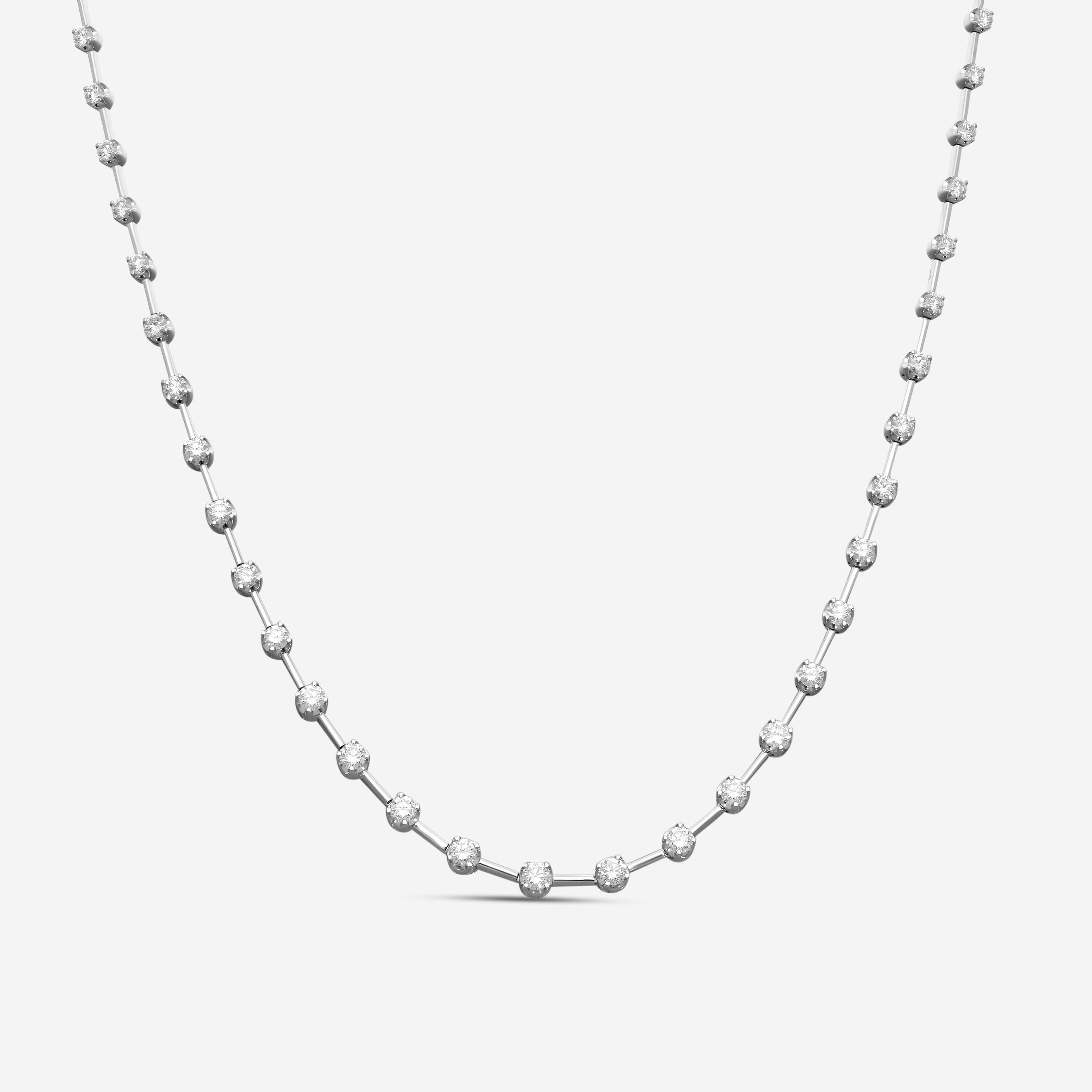 Mémoire Serena Eternity 18K White Gold Station Necklace CNDD131-18KW