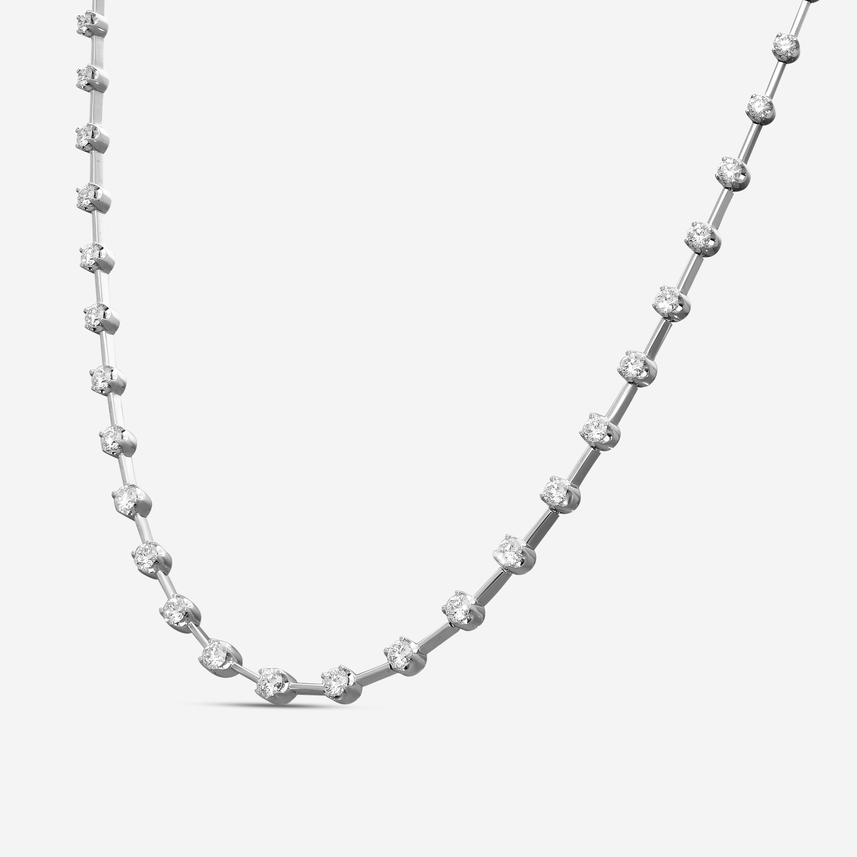 Mémoire Serena Eternity 18K White Gold Station Necklace CNDD131-18KW — view 2