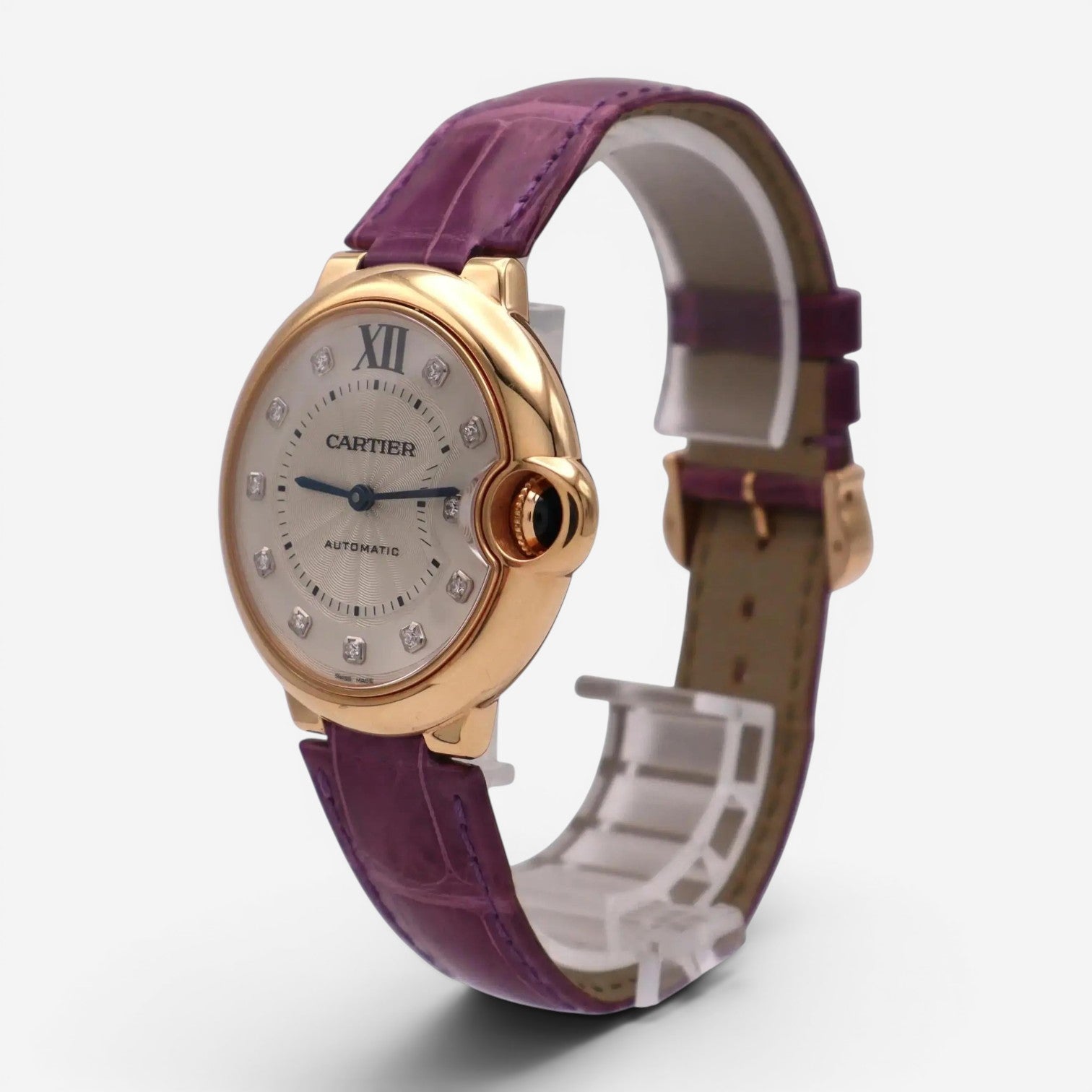 Cartier Ballon Bleu 18K Rose Gold Diamond Automatic Unisex Watch WE902028 — view 2