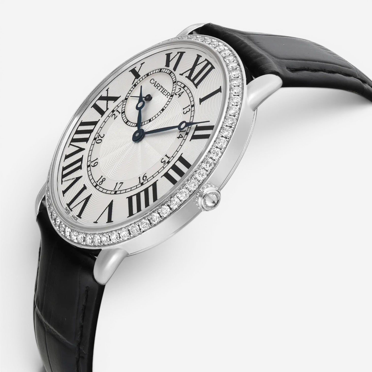 Cartier Ronde Louis 18K White Gold Diamond Manual Wind Men's Watch WR007002 — view 2
