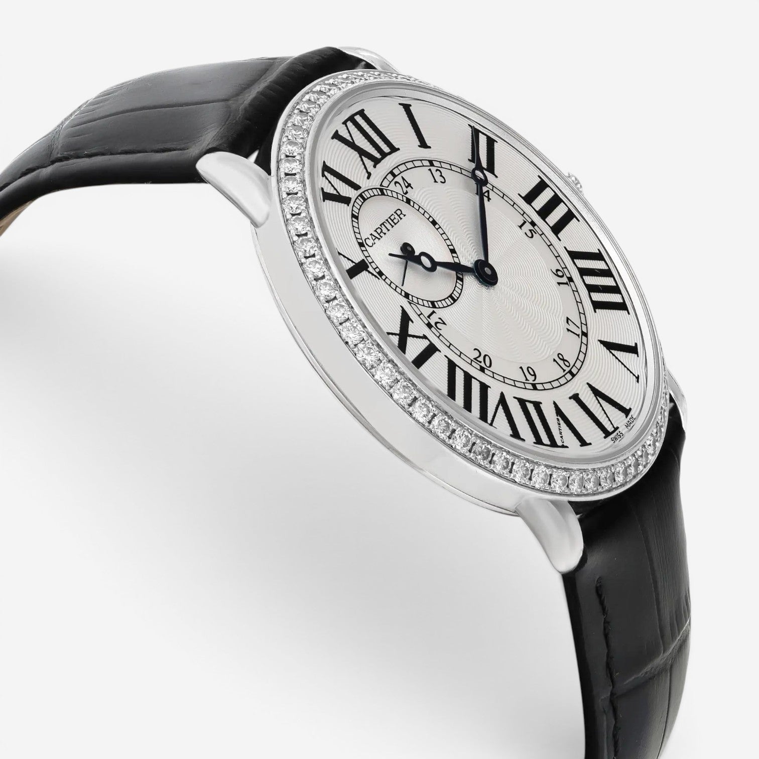 Cartier Ronde Louis 18K White Gold Diamond Manual Wind Men's Watch WR007002 — view 3